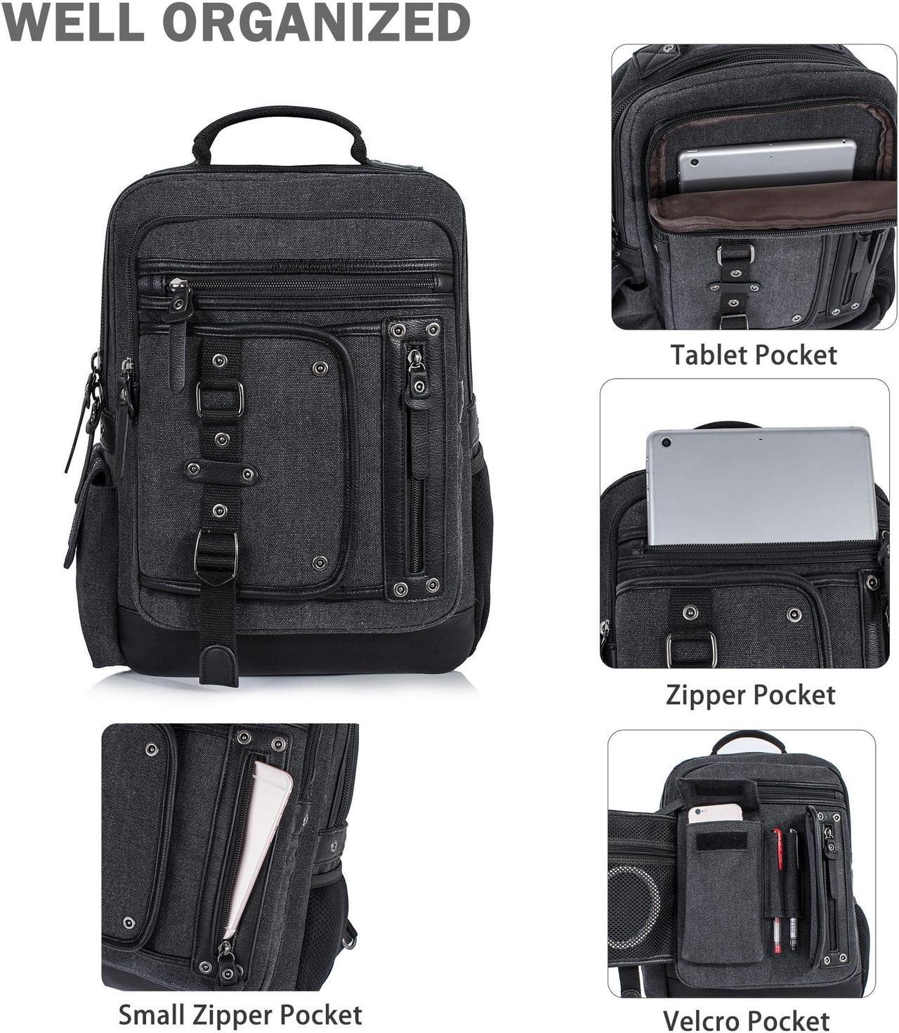 Alt view image 5 of 5 - Schkleier Messenger Bag for Men Canvas Sling Bag Crossbody Backpack Laptop Shoulder Bag Hiking Daypacks Casual Tactical