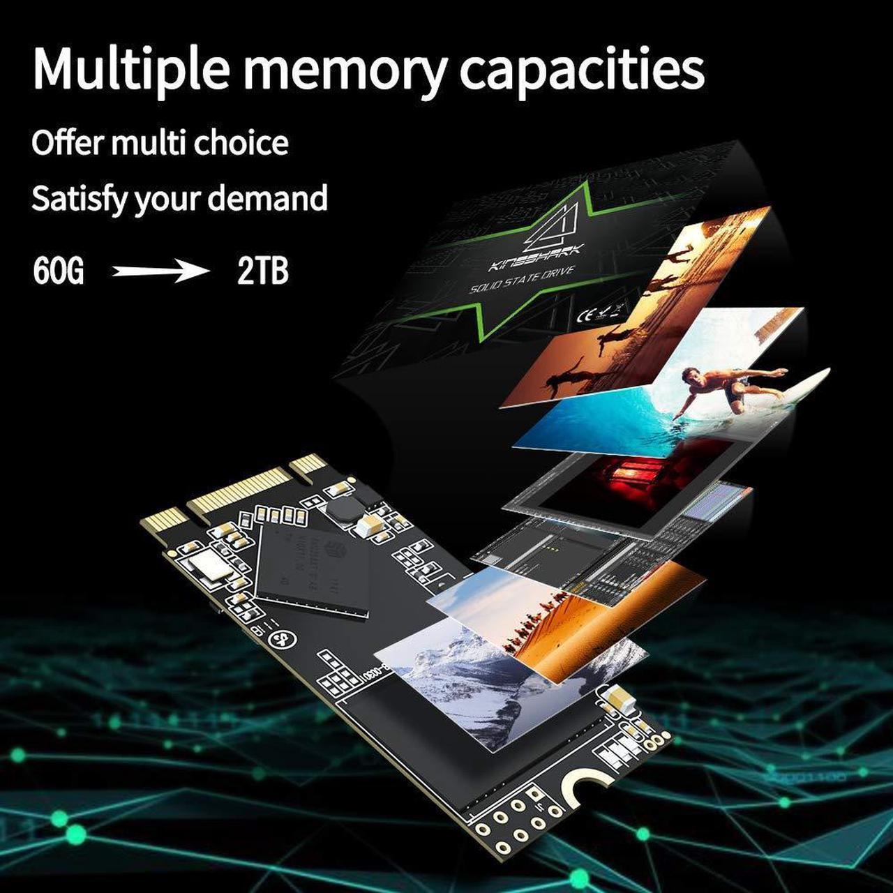 Alt view image 5 of 5 - Kingshark Gamer SSD M.2 2242 500GB Internal Ngff SSD 42MM SATA III 6Gb/s (500GB, M.2 2242)