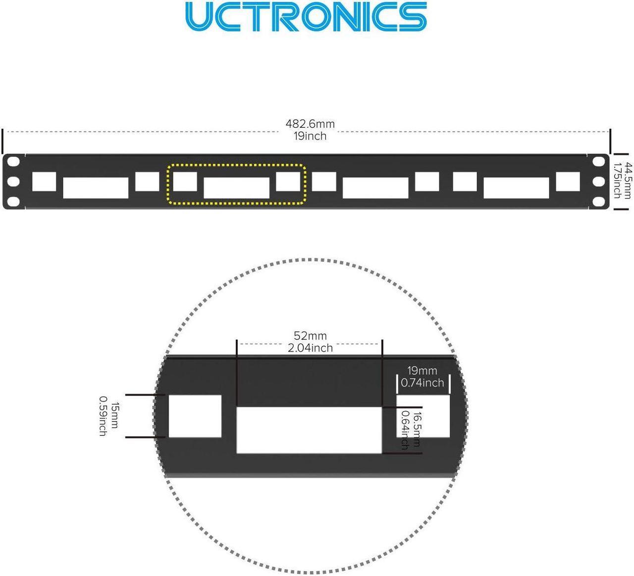Alt view image 2 of 5 - UCTRONICS 1U Rack for Raspberry Pi, 19" Rackmount Supports 1-4 Units of All Raspberry Pi 5/4B/3B/B+ Models