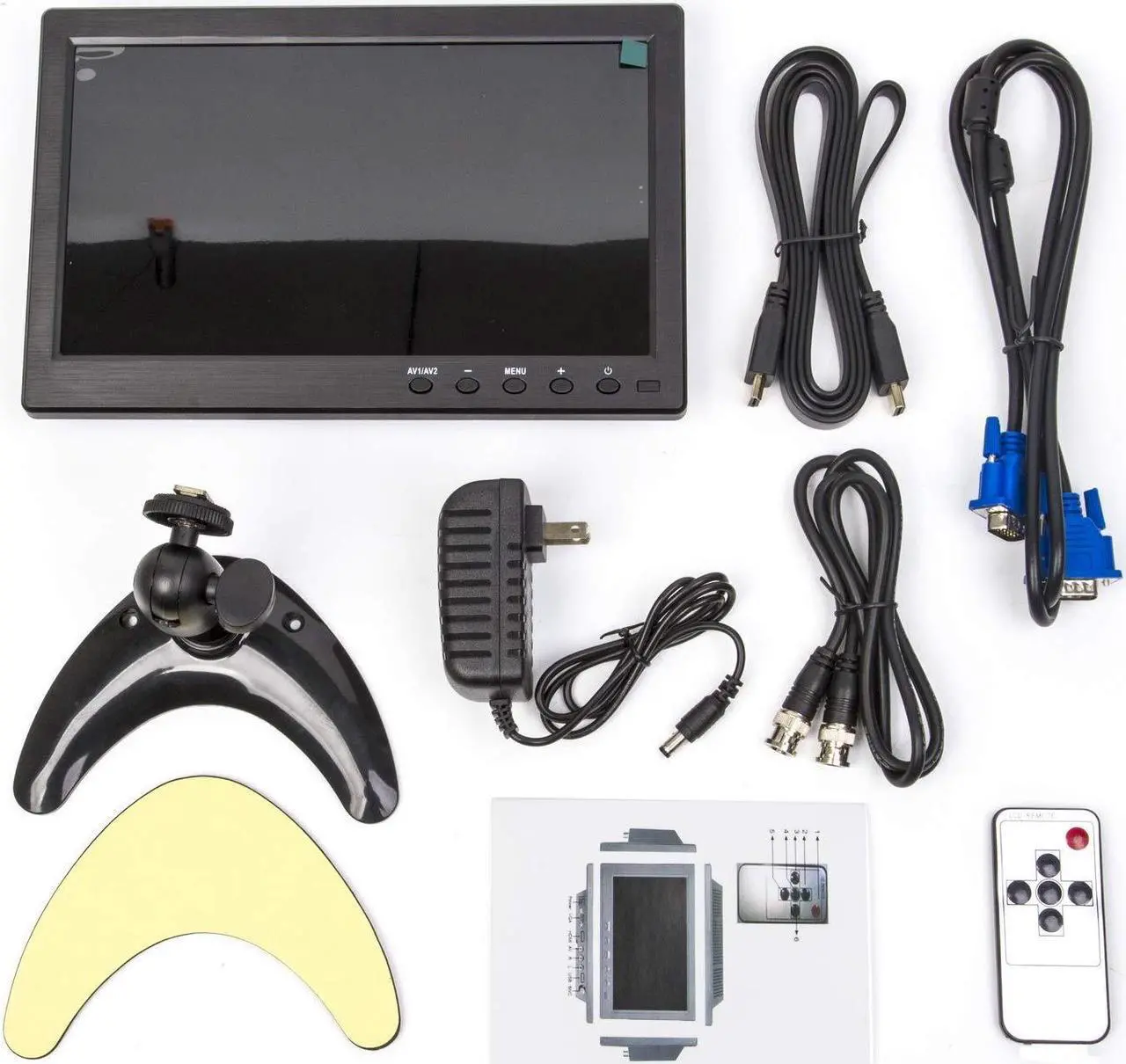 Alt view image 4 of 4 - Yasoca 10.1 inch Small Portable Laptop Computer Monitor with HDMI VGA Port; Raspberry pi Display Screen Monitor; CCTV Monitor HD 1024x600 with Dual Speakers, MP5 USB Port, Remote(10 Inch) Gaming Monit