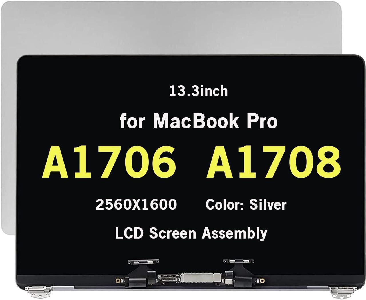 Main image of WARWOLFTEAM LCD Screen Replacement for MacBook Pro 13" A1706 A1708 Late 2016 Mid 2017 13.3" Retina LCD Display Screen Complete Full Assembly Repair P/N: 661-05323, 661-07970 (Silver)