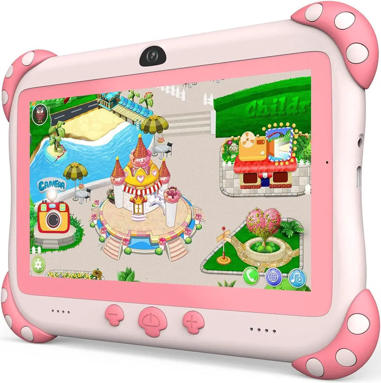 Main image of Kids Tablet 7 inch Tablet for Kids Wifi Kids Tablets 32G Android 10 Dual Camera Educational Games Parental Control, Toddler Tablet with Kids Software Pre-Installed Kid-Proof YouTube Netflix (Pink)