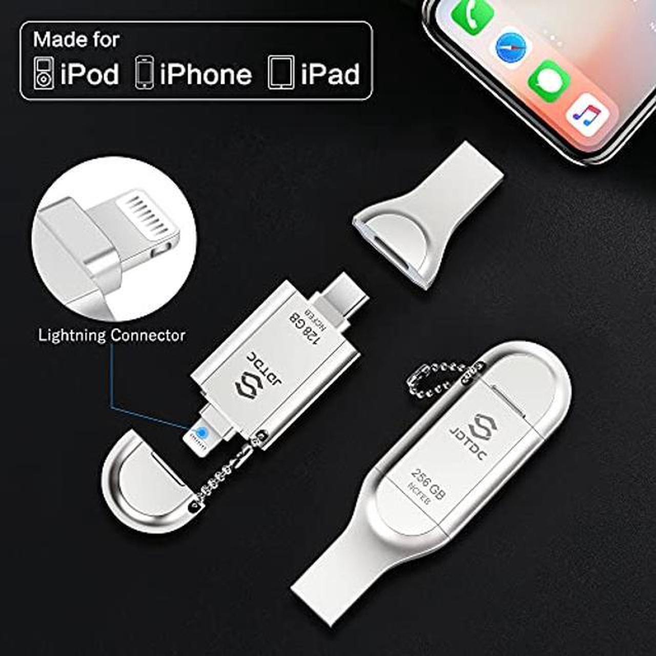 Alt view image 2 of 5 - Apple MFi Certified 256GB Photo-Stick-for-iPhone-USB-Flash-Drives Photo Storage Stick for iPhone 15/14/13/12 USB C Thumb-Drive External-Storage-Mobile-for-Android iPad Flash Drive Photo Transfer Stick