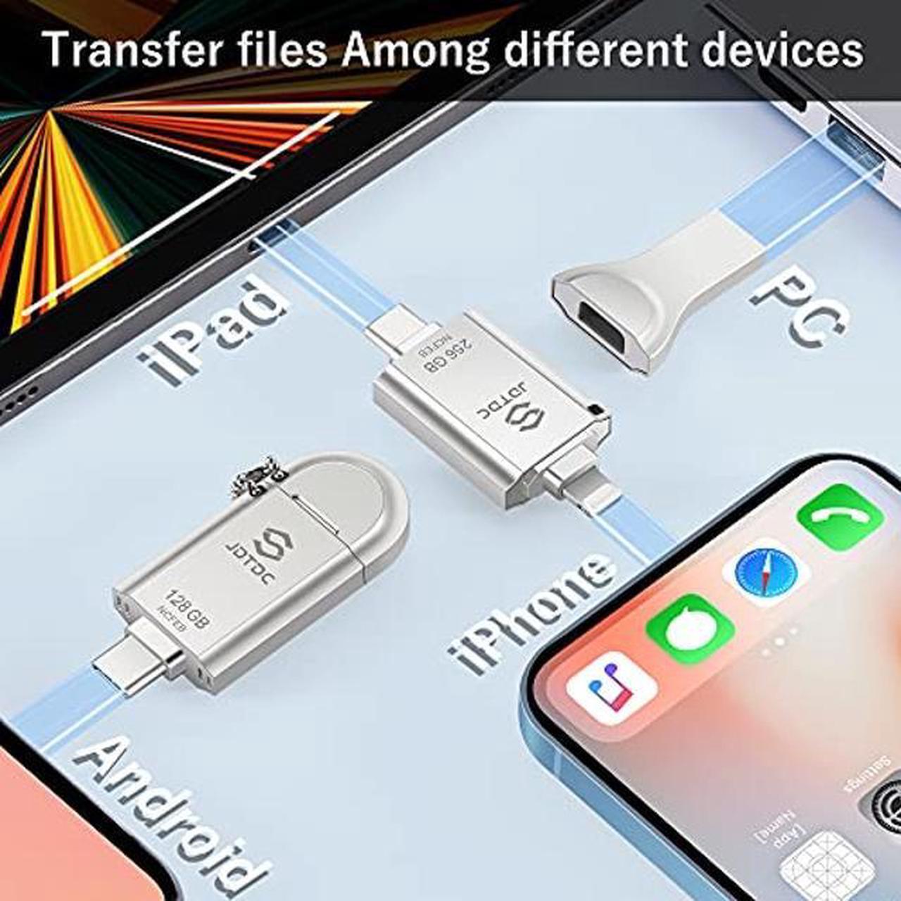 Alt view image 4 of 5 - Apple MFi Certified 256GB Photo-Stick-for-iPhone-USB-Flash-Drives Photo Storage Stick for iPhone 15/14/13/12 USB C Thumb-Drive External-Storage-Mobile-for-Android iPad Flash Drive Photo Transfer Stick
