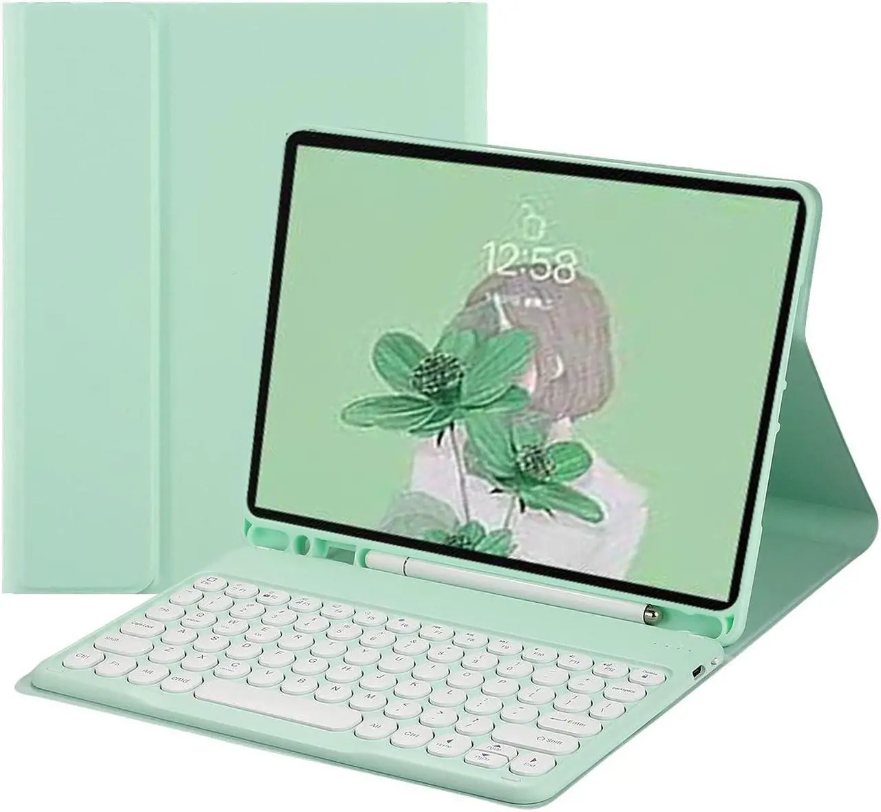 Main image of HENGHUI 2022 iPad Pro 11 4th Generation Keyboard Case Cute Round Key Color Keyboard Wireless Detachable BT Keyboard Cover for 2021/2020 iPad Pro 11 inch 3rd/2nd Generation (iPadPro11, MintGreen)