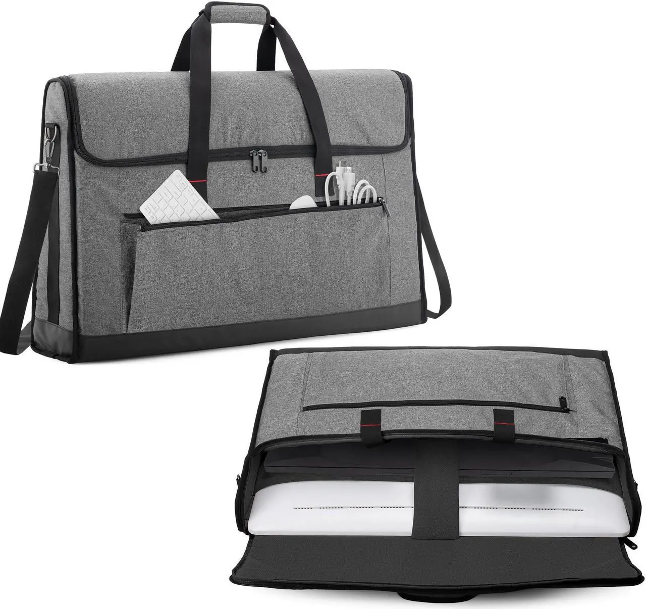 Main image of Trunab Monitor Carrying Case 24-27 Inch Padded Travel Bag Hold Up to 2 LCD Screens/TVs, Not Compatible with iMac, with Accessories Pocket, Shoulder Strap