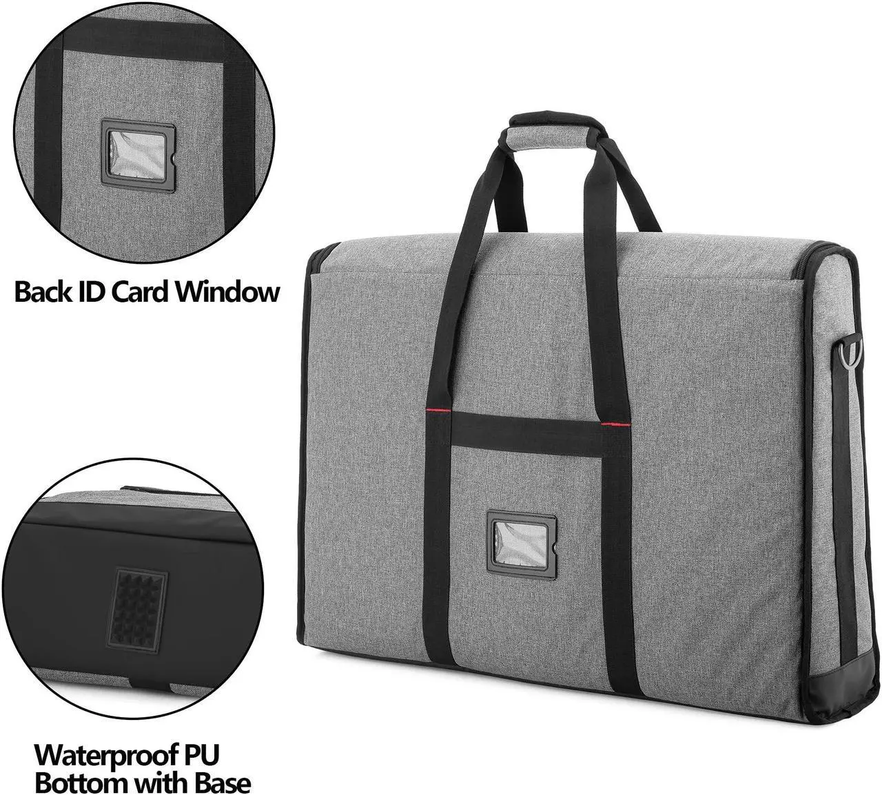 Alt view image 4 of 5 - Trunab Monitor Carrying Case 24-27 Inch Padded Travel Bag Hold Up to 2 LCD Screens/TVs, Not Compatible with iMac, with Accessories Pocket, Shoulder Strap