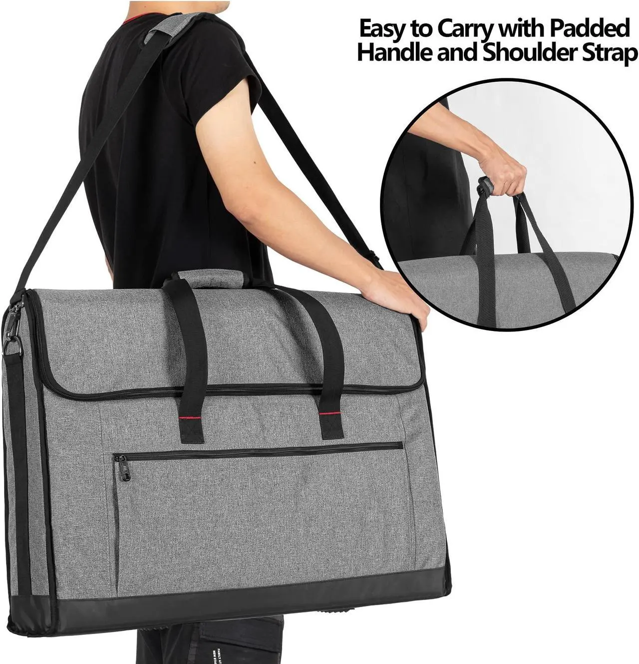 Alt view image 5 of 5 - Trunab Monitor Carrying Case 24-27 Inch Padded Travel Bag Hold Up to 2 LCD Screens/TVs, Not Compatible with iMac, with Accessories Pocket, Shoulder Strap