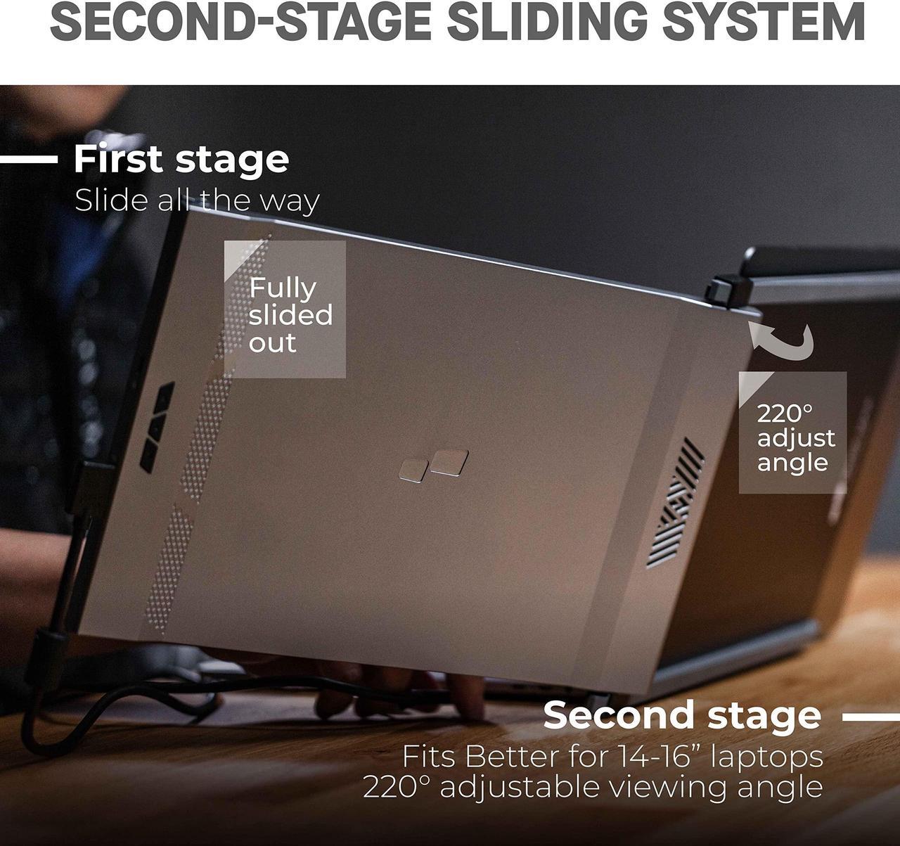 Main image of Mobile Pixels Duex Max Portable Monitor, The On-The-Go Dual-Screen Laptop Monitor, 14.1" Full HD IPS Display, USB A/Type-C, Plug and Play, Sleek Design
