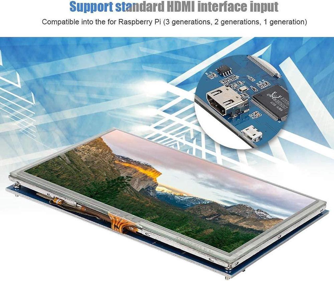 Alt view image 4 of 5 - 5 Inch HDMI LCD Touch Screen 800x480 HD Resolution HD Display for Raspberry PI3 PI2/B+ Monitor,Support Standard HDMI Interface Input