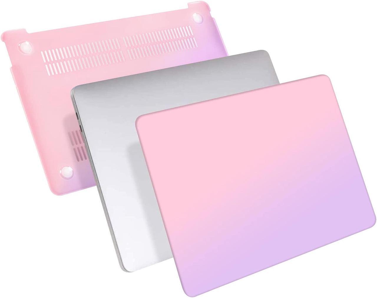 Alt view image 3 of 5 - iCasso Compatible with MacBook Air 13 inch Case 2020 2019 2018 Release A2337 M1 A2179 A1932, Plastic Hard Case Shell, Sleeve Bag, Screen Protector, Keyboard Cover and Dust Plug (Gradient Purple)