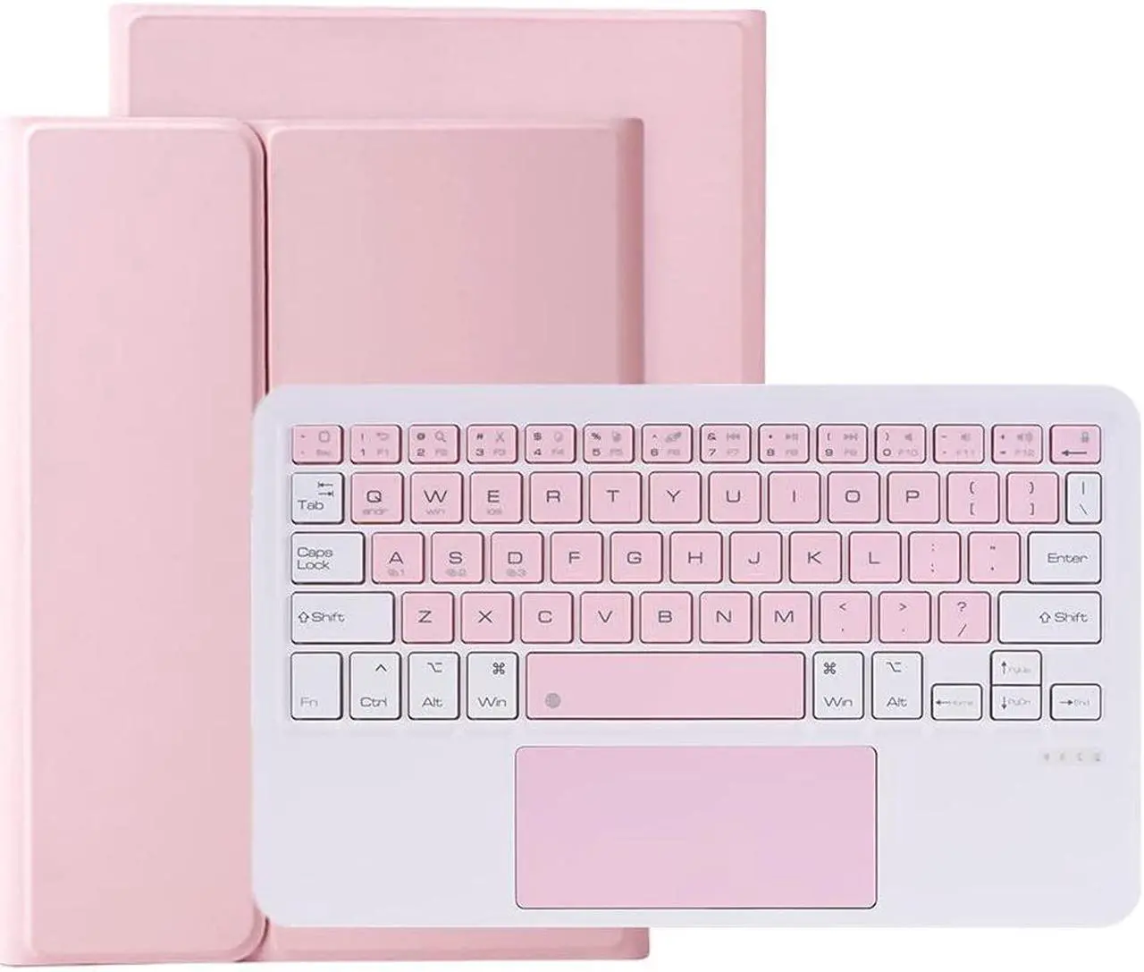 Main image of SENLAN iPad Air 4th Gen 10.9 inch Keyboard Case with Trackpad, Cute Color Bluetooth Keyboard Cover for Girls Women (iPad Air4, Pink+White)