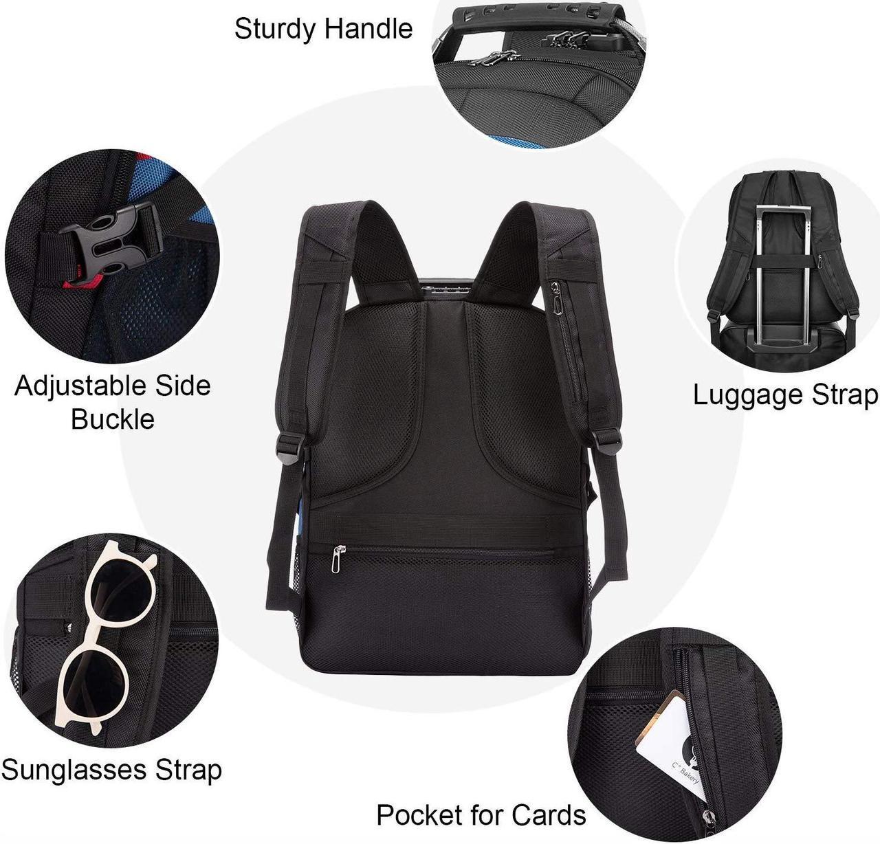 Alt view image 4 of 5 - LOVEVOOK Travel Laptop Backpack Waterproof Anti Theft Backpack with Lock and USB Charging Port Large Computer Business Backpack for Men Women College Backpack (15.6 inch, Blue)