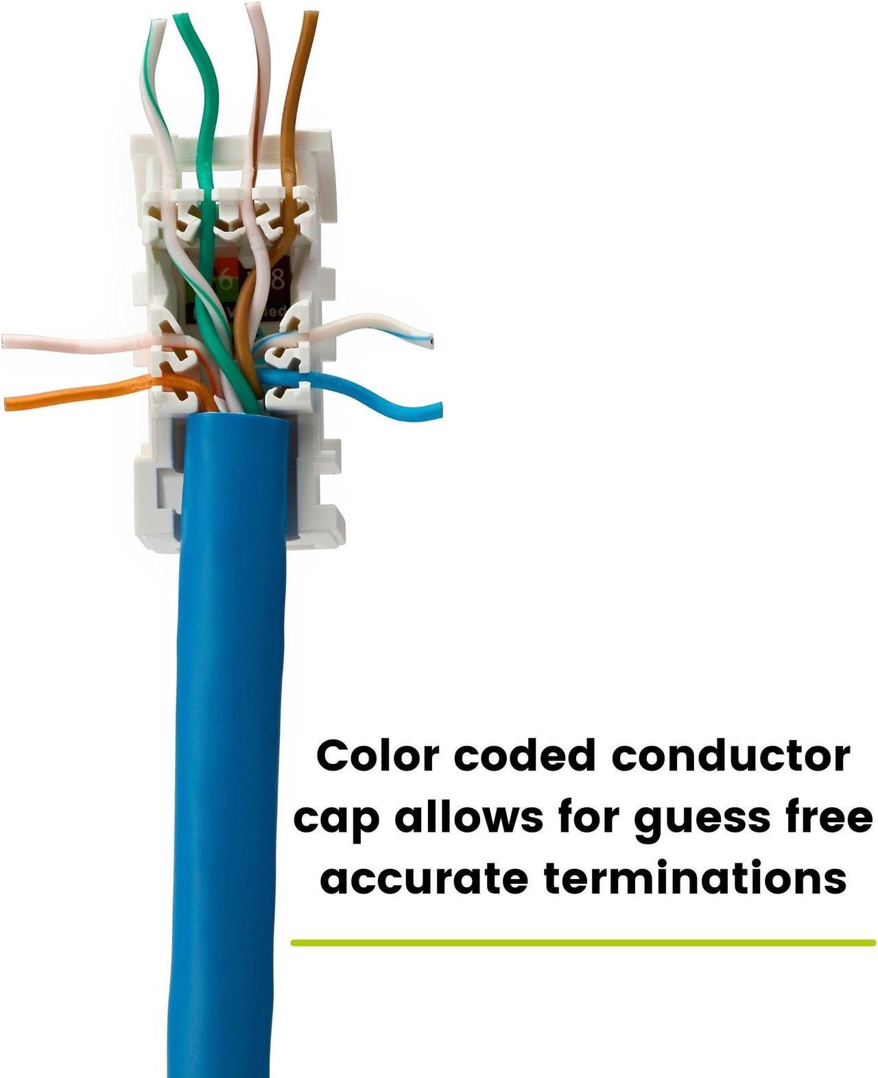 Alt view image 3 of 5 - trueCABLE Cat6A Toolless Field Termination Plug, Unshielded (UTP), PoE++ (4PPoE), TAA Compliant, ANSI/TIA & ISO/IEC Certified, CE Listed, Modular RJ45 Male Connector, 6 Pack