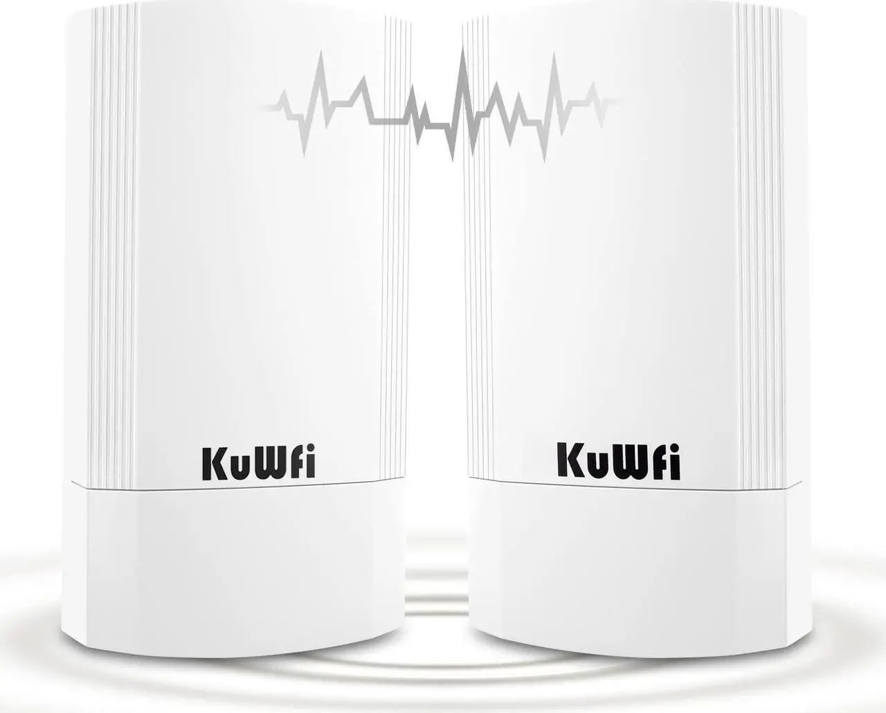 Main image of KuWFi 2-Pack Wireless Ethernet Bridge, Long Range WiFi Access Point 5.8G Outdoor AP CPE Kit IP65 Waterproof WiFi Bridge Point to Point Support PTP/PTMP(Pre-Program)