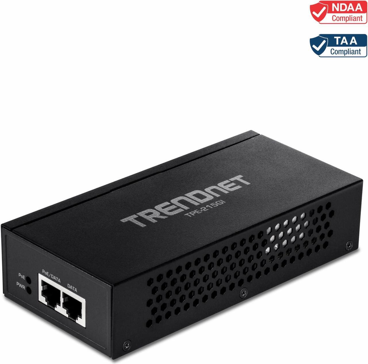 Alt view image 5 of 5 - TRENDnet 2.5G PoE+ Injector, TPE-215GI, PoE (15.4W) or PoE+ (30W), Converts a non-PoE Port to a PoE+ 2.5G Port, 2.5GBASE-T Compliant, Integrated Power Supply, Network a PoE device upto 100m, Black