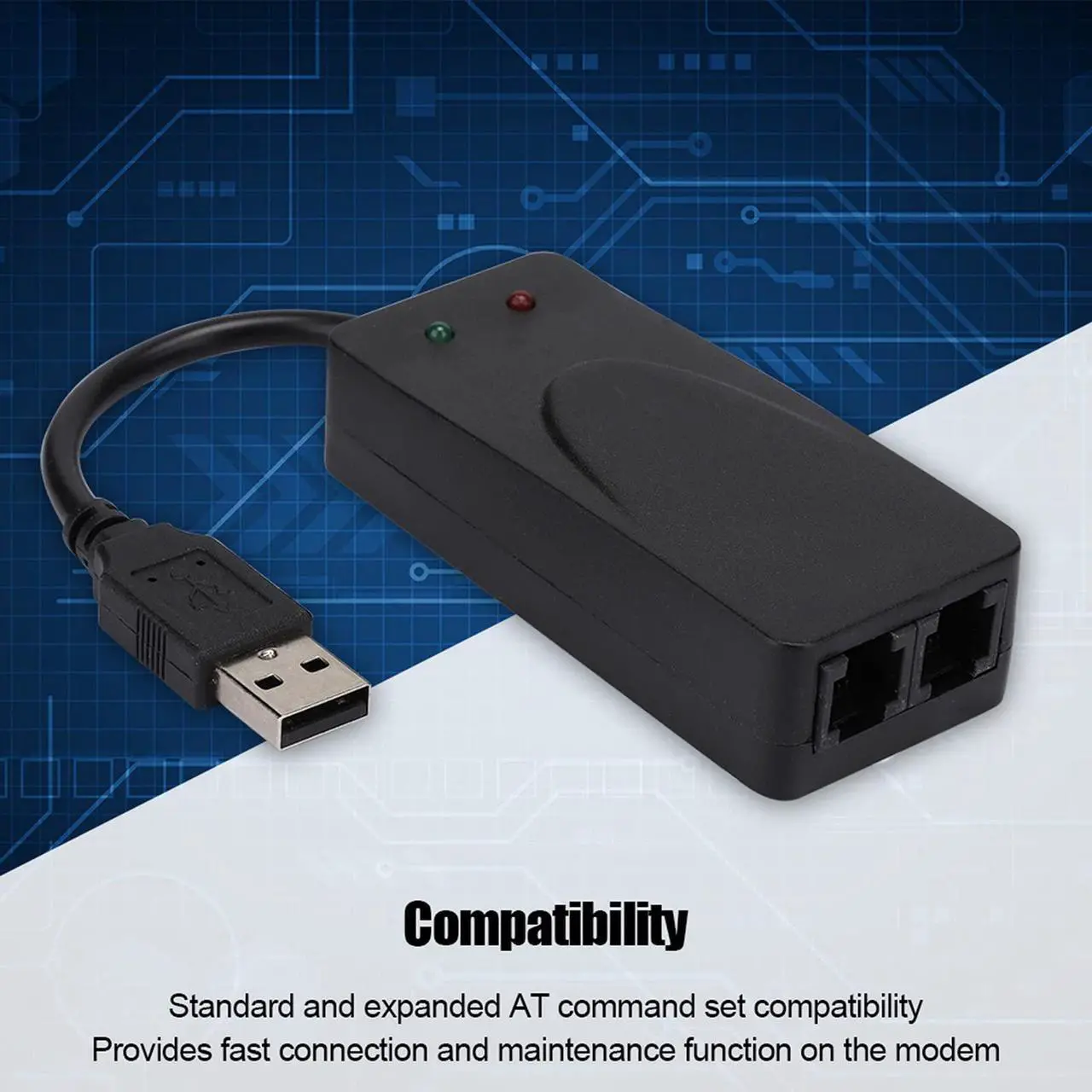 Alt view image 5 of 5 - Fax Modem,Dual Port USB 2.0 56K External Modem Driver,Dual Port Modem USB Modem,Suitable for Win 98/2000/ME/XP/Vista/CE5.0/10/8.1/8/7