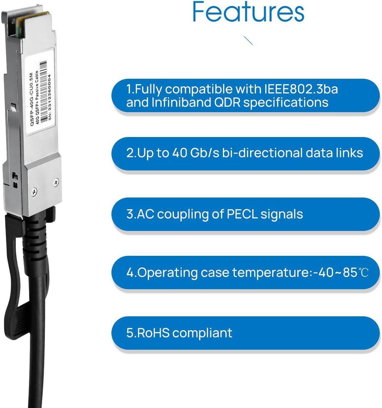 Alt view image 2 of 5 - SFP+ DAC Twinax Cable - SFP Patch Cable,40GBASE-CU Passive Direct Attach Copper SFP Cable for Cisco SFP-H10GB-CU2M,Ubiquiti UniFi UC-DAC-SFP+,Meraki,Fortinet,D-Link,3-Meter(10ft)