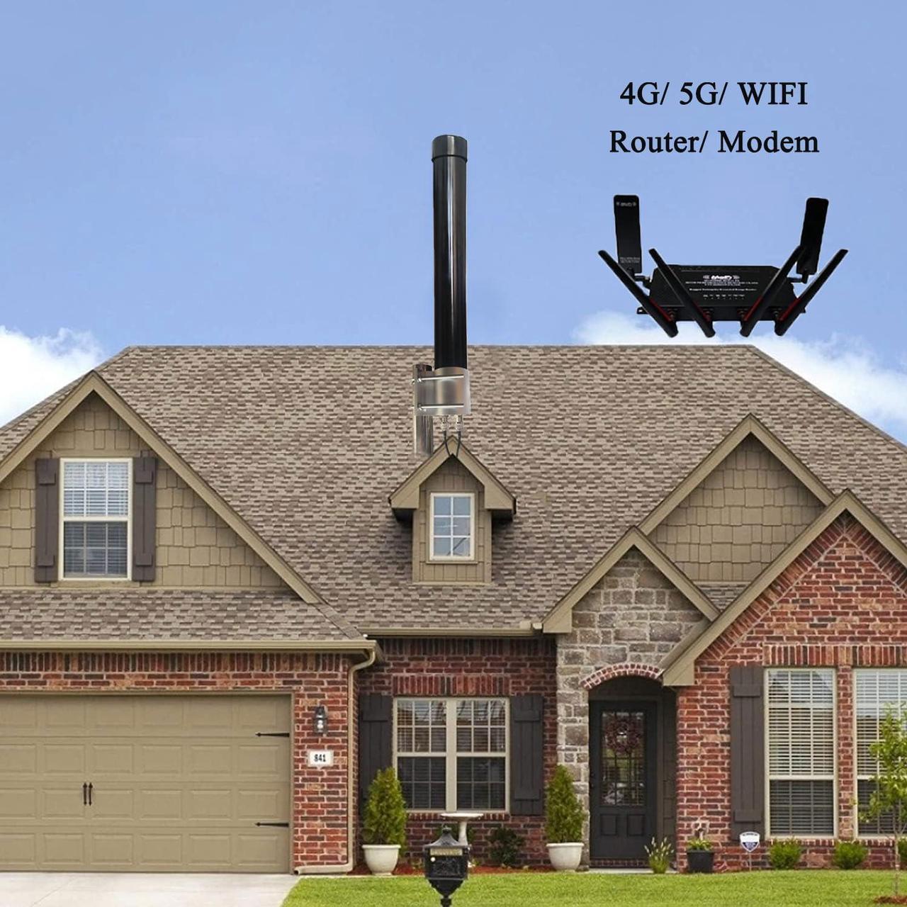 Alt view image 4 of 5 - 2x2 MIMO 5G External Antenna T-mobile Outdoor Omni Directional 4G LTE Antennas for N71 Verizon AT&T All US Canadian Carrier with TS-9 SMA Cable