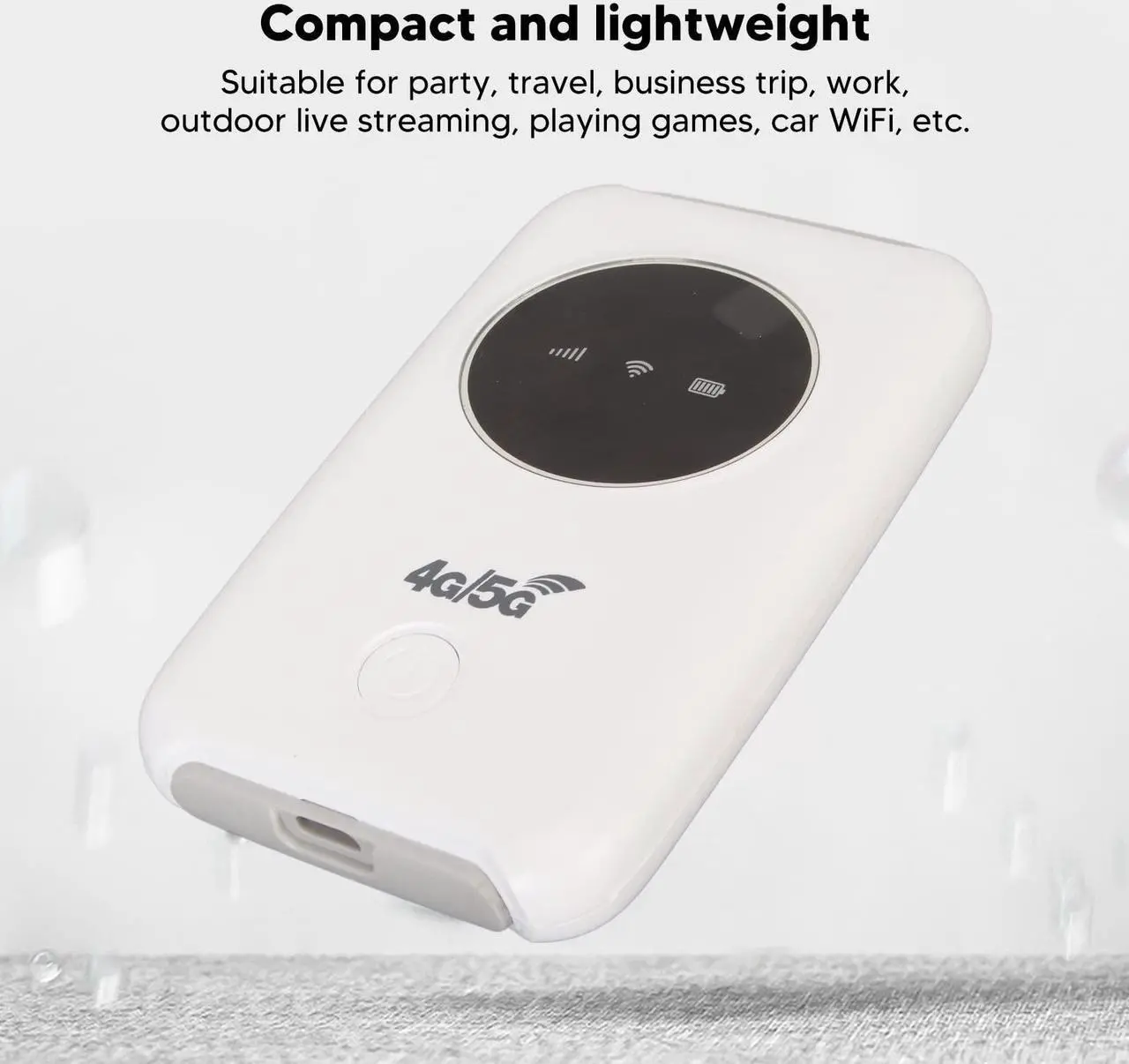 Alt view image 5 of 5 - SUNGOOYUE 4G LTE USB WiFi Modem 300Mbps Unlocked 5G WiFi SIM Card Slot, Built in 3200mAh Battery, Wireless Portable WiFi Router for Travel, Work, Outdoor Streaming