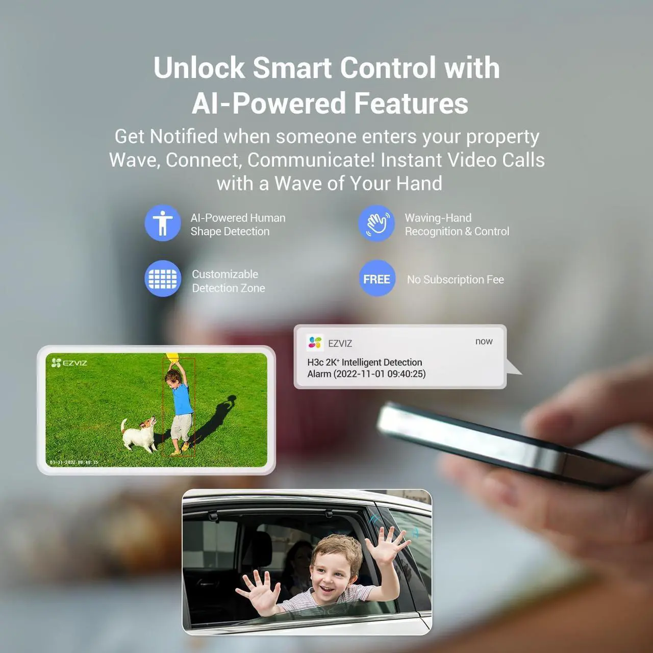 Alt view image 5 of 5 - EZVIZ Two-Way Call 2.5K Outdoor Cameras for Home Security Outside, WiFi Surveillance Camera, No Subscription with Color Night Vision, IP67 Waterproof, Motion Detection, Custom Voice Alerts, Alexa