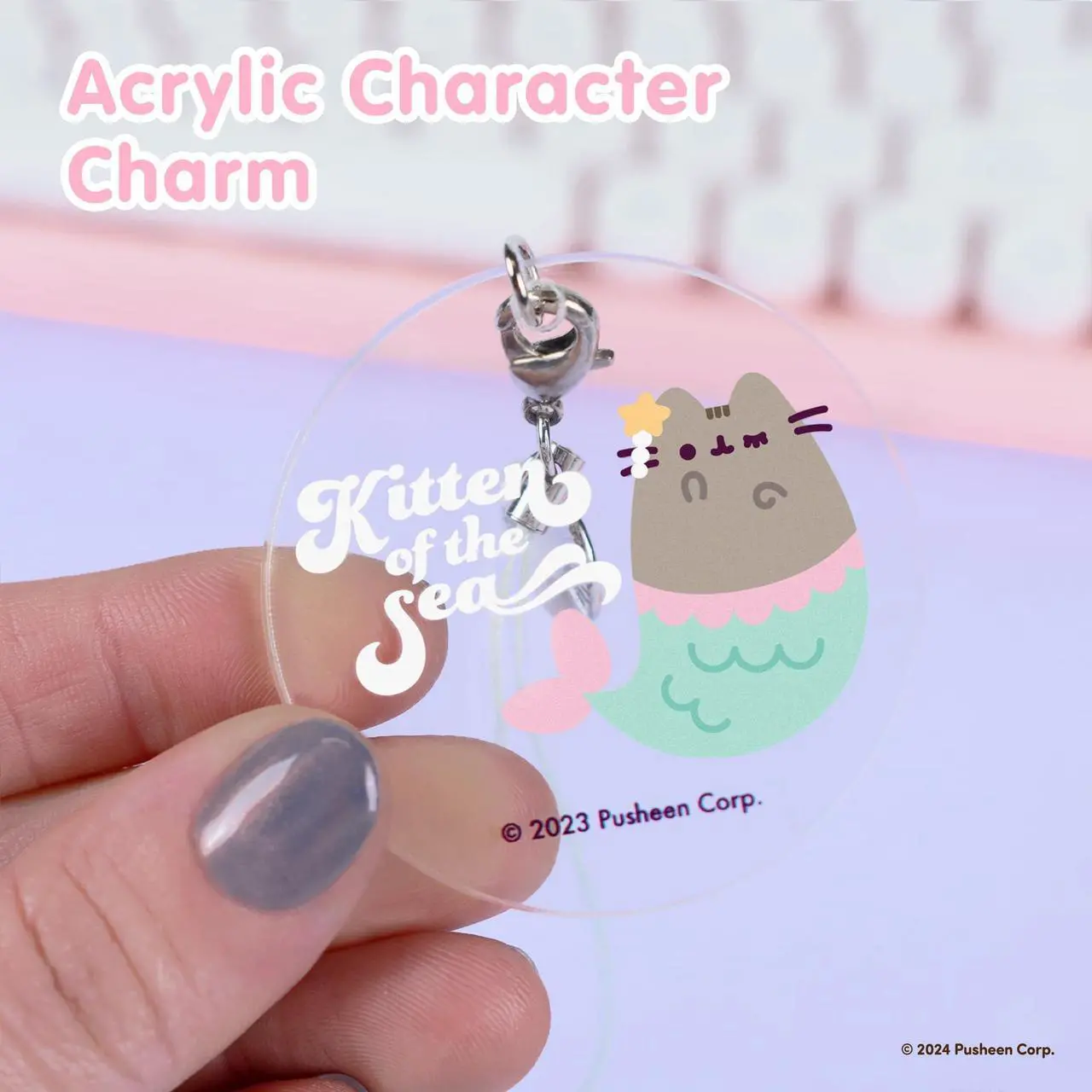 Alt view image 3 of 5 - Pusheen Mermaid AirPods Pro Case + Pusheen Kitten of The Sea Mermaid Charm Keychain