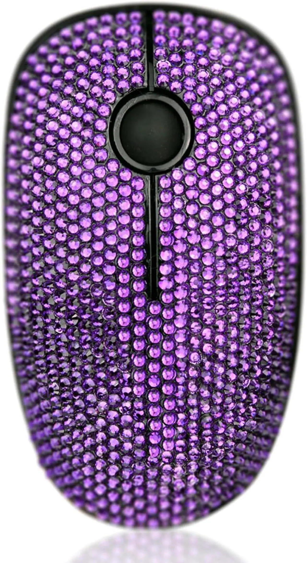 Main image of Luxury Bling Wireless Mouse for Girls, Pink Rhinestone Coverd Computer Mouse with USB Receiver, Sparkly Cute Mice for Laptop, PC, Notebook, MacBook - Purple
