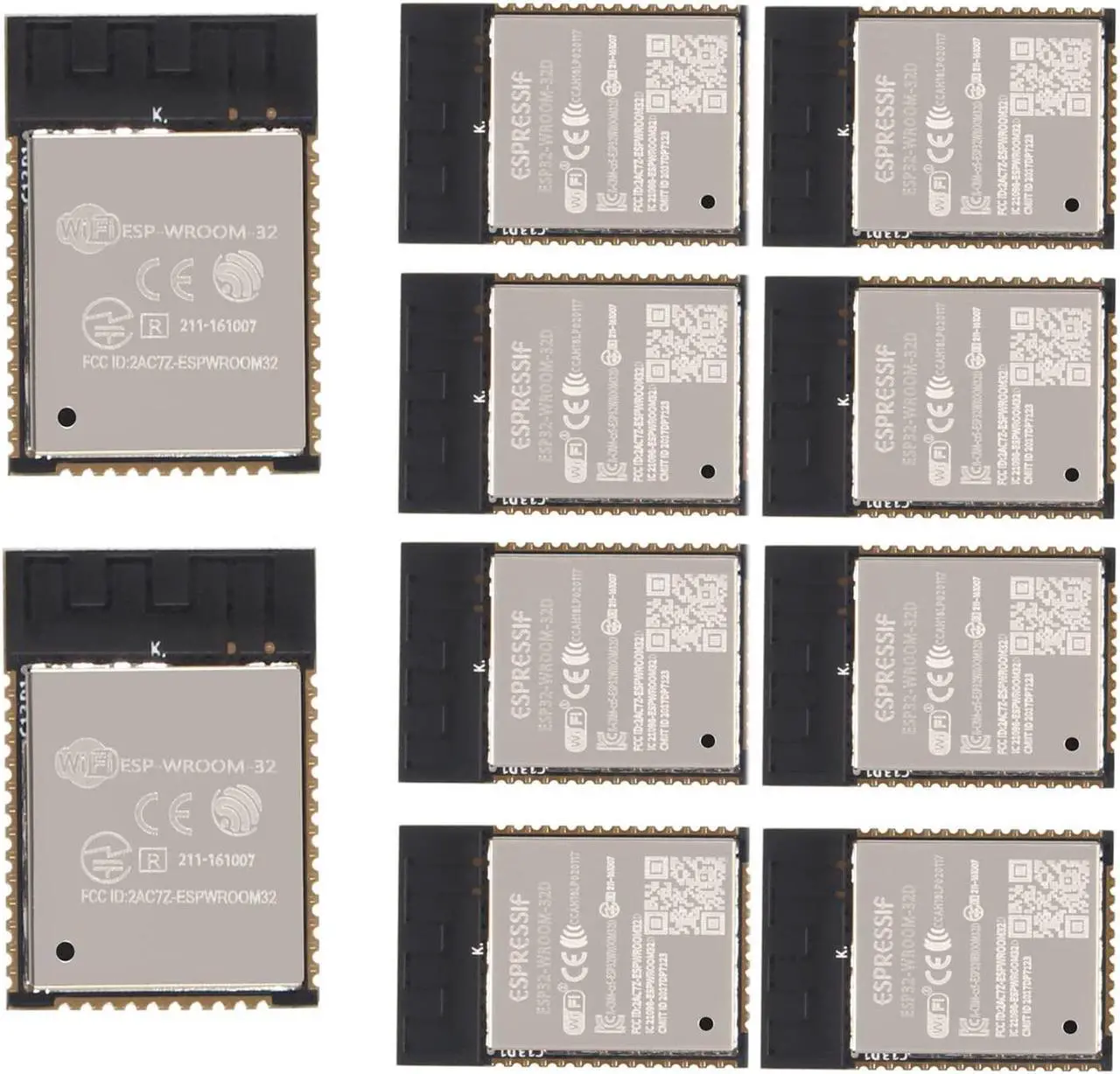 Main image of DORHEA 10PCS ESP-WROOM-32D ESP32 Bluetooth and WiFi Low Power Module integrates ESP32-D0WD Generic Wi-Fi+BT+BLE MCU Modules for Voice Encoding Music Streaming and MP3 Decoding