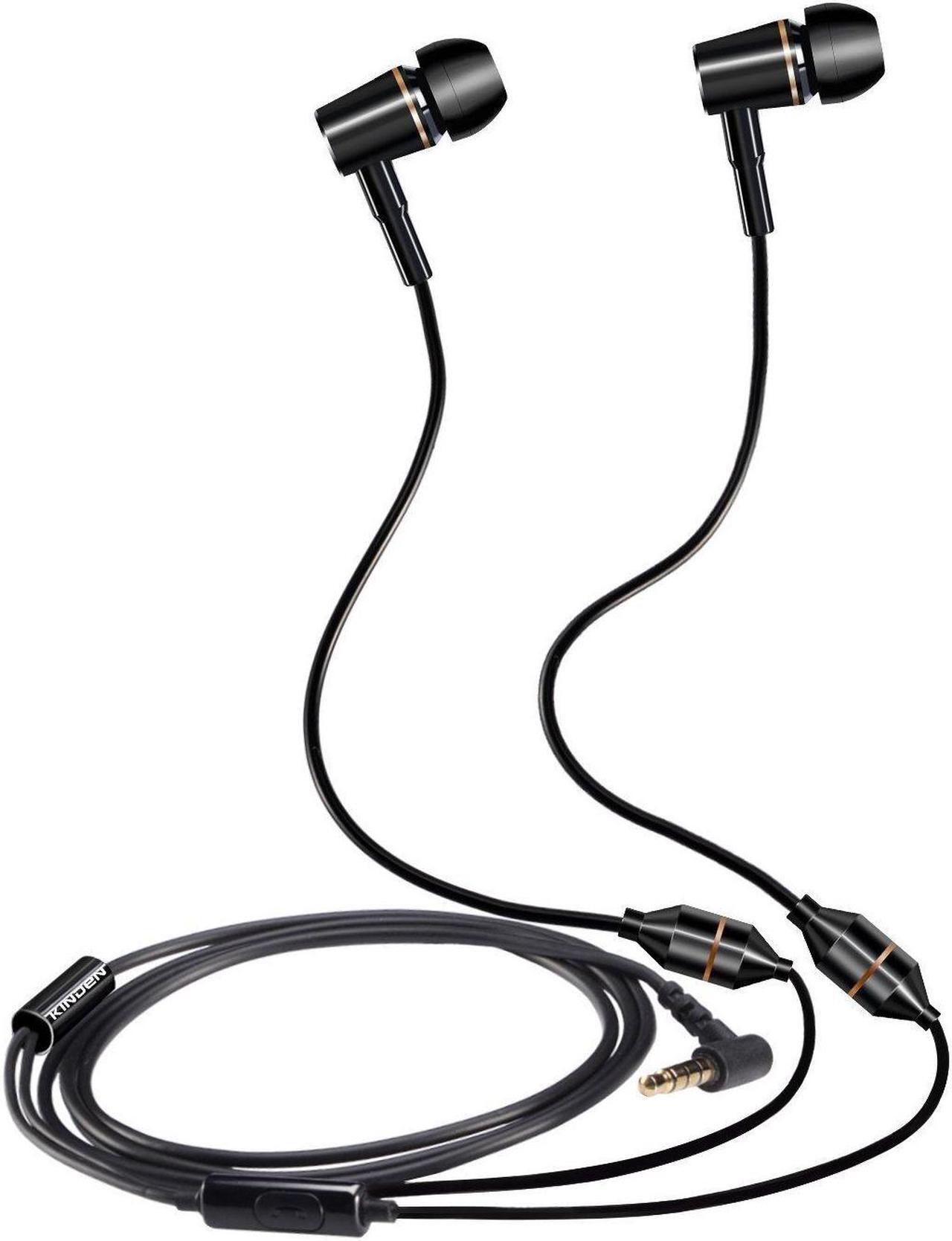 Main image of KINDEN Anti-Radiation Headphones Air Tube Headset Radiation Free Earbuds with Microphone Binaural Acoustic Stereo Alumium Metal Housing Wired in-Ear Handsfree (Black)