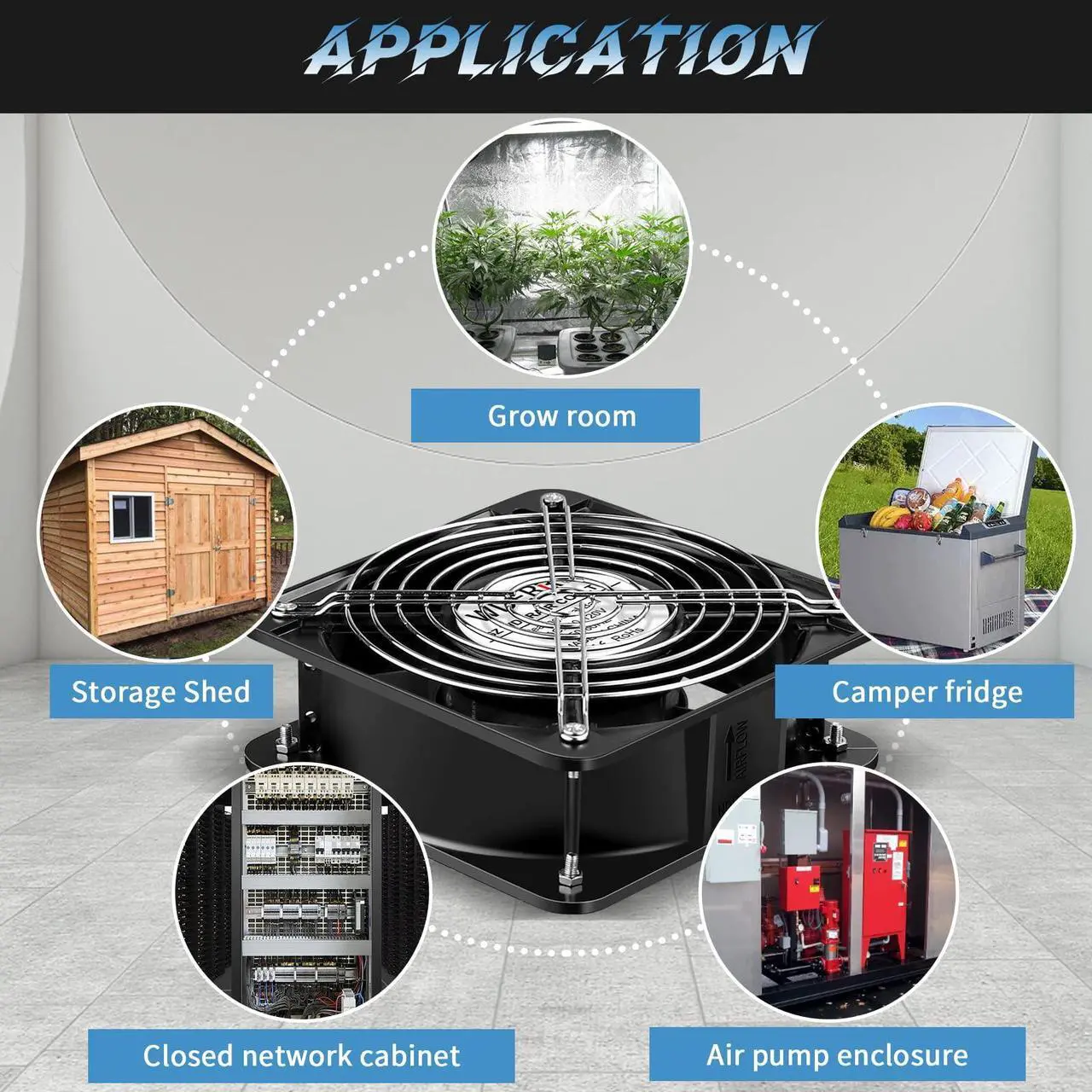 Alt view image 2 of 5 - WDERAIR Big Airflow Axial 110V 120V AC 150mm x 50mm Metal Fan for DIY Greenhouse, Rv Fridge, Small Box, Server Cabinet Printers, Air Hockey Table, Modem, Window Exhaust Fan