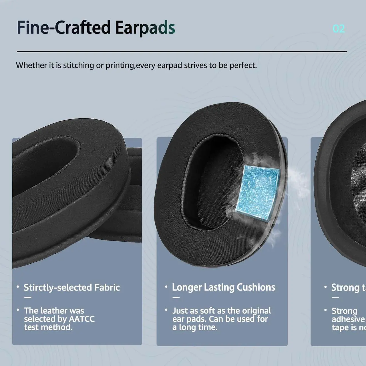 Alt view image 4 of 5 - Wzsipod Cooling-Gel Ear Pads for Turtle Beach Stealth 700/600 /500/400 /300 Gaming Headset, Recon Spark Ear Cups Replacement with Smooth Fabric & Memory Foam Reduces Heat Build-Up