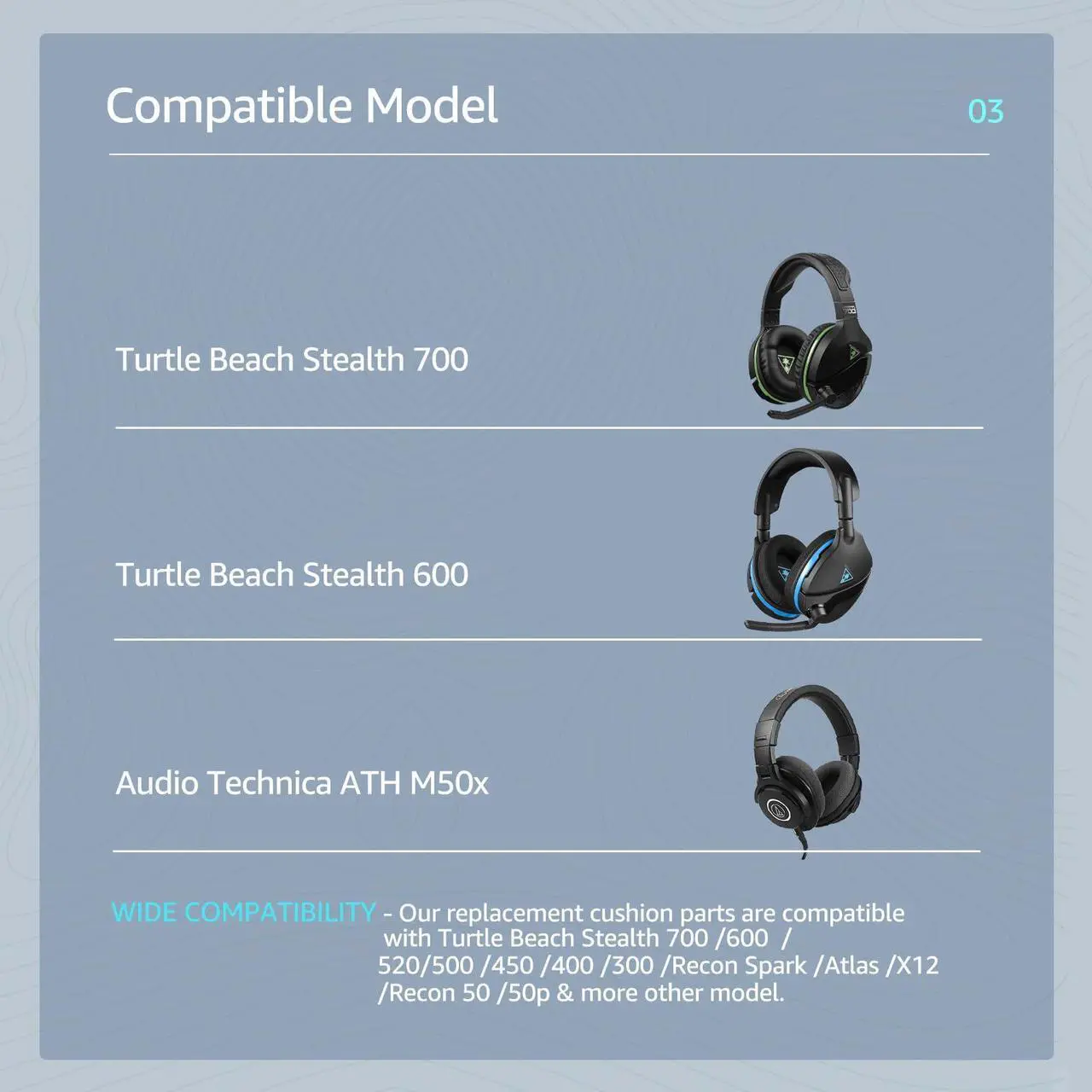 Alt view image 2 of 5 - Wzsipod Cooling-Gel Ear Pads for Turtle Beach Stealth 700/600 /500/400 /300 Gaming Headset, Recon Spark Ear Cups Replacement with Smooth Fabric & Memory Foam Reduces Heat Build-Up