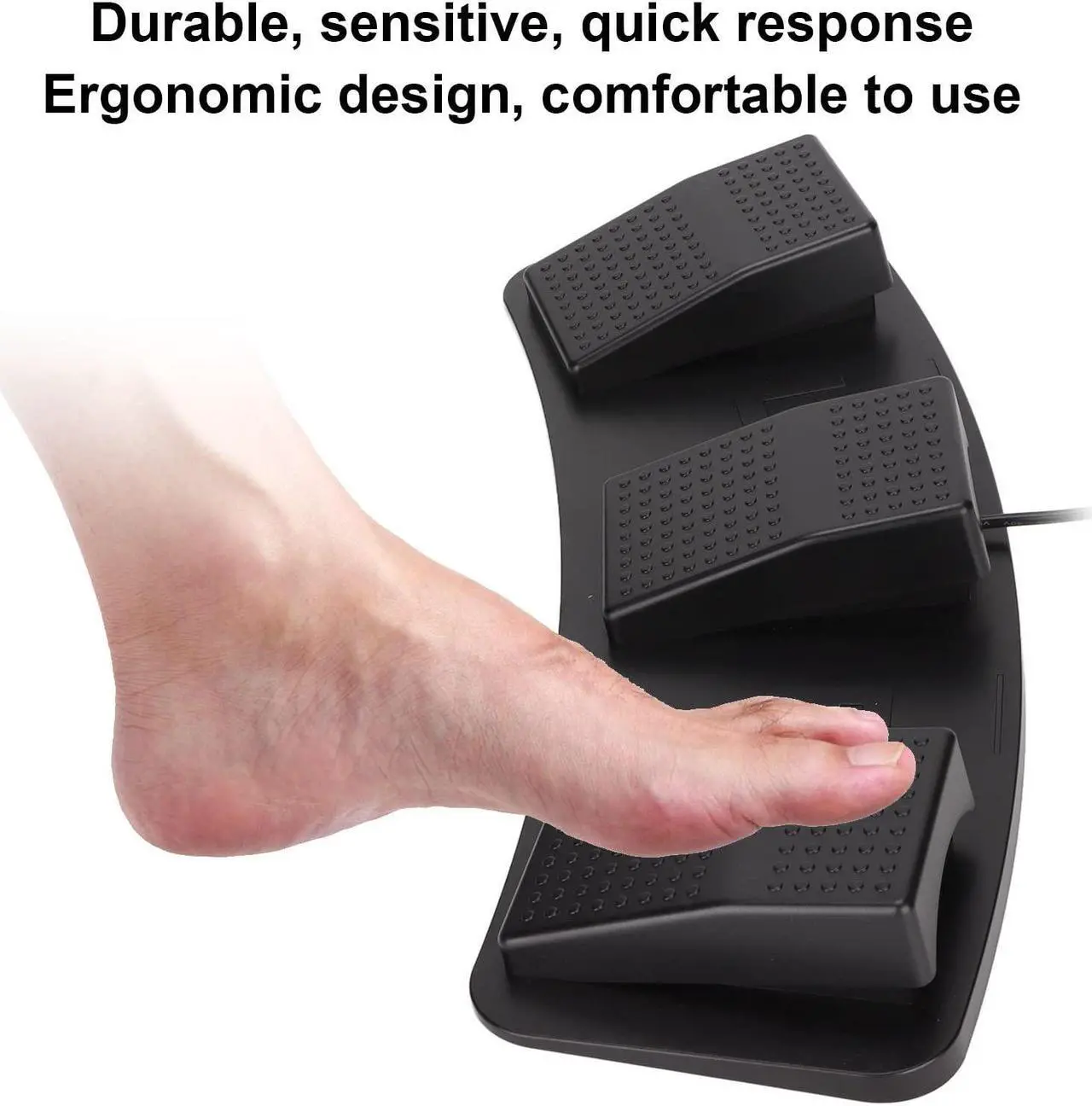 Alt view image 4 of 5 - USB Triple Foot Switch Pedal, PC Triple Foot Switch Programmable Computer computer keyboard Multifunctional Ergonomic Triple USB Foot Pedal,for Video Game Office Equipment((photoelectric switch))