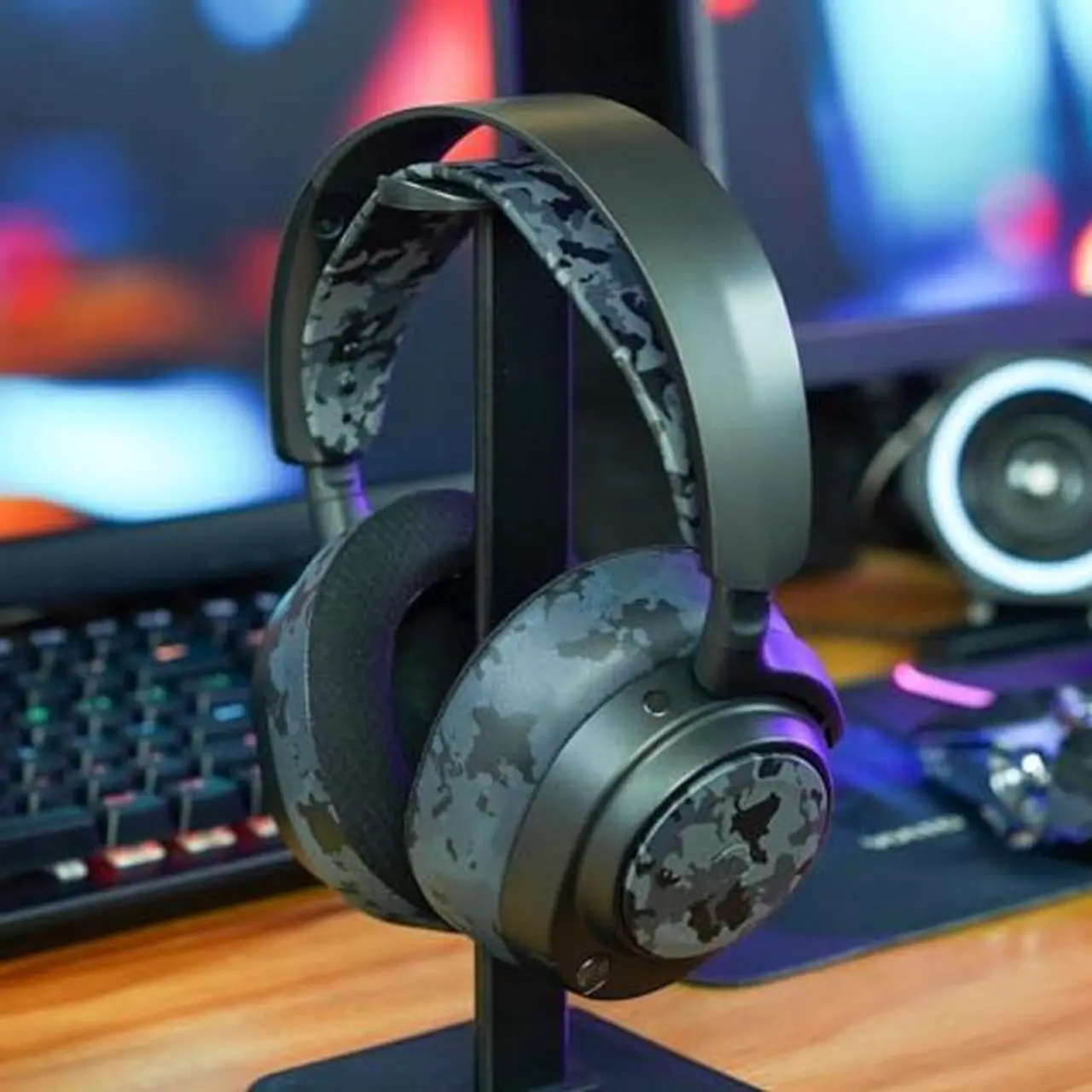 Alt view image 3 of 5 - WC Arctis Nova Bundle Pack - Cooling Gel Earpads, Silicone Headband, and Side Speaker Plate Upgrade for Arctis Nova Pro Wireless by Wicked Cushions | Black Camo