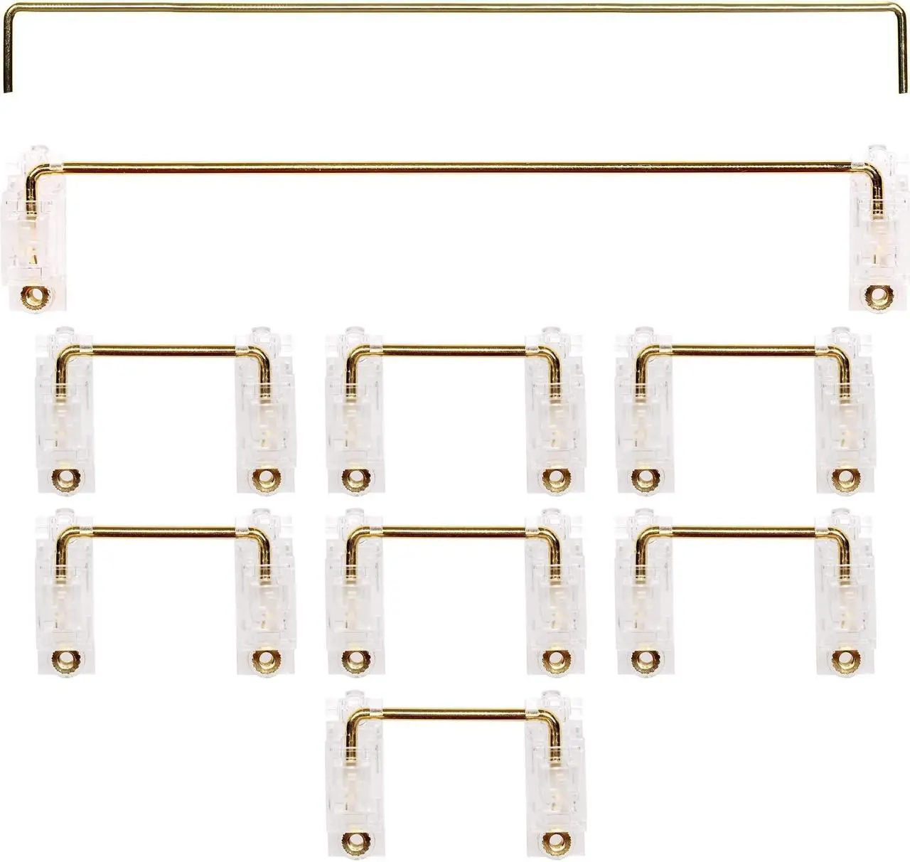 Main image of KPREPUBLIC Everglide V3 Transparent Gold Plated Pcb screw in Stabilizer for Custom Mechanical Keyboard Transparent Black Clear BM60 BM65 (V3 Clear 104 Plus x1)