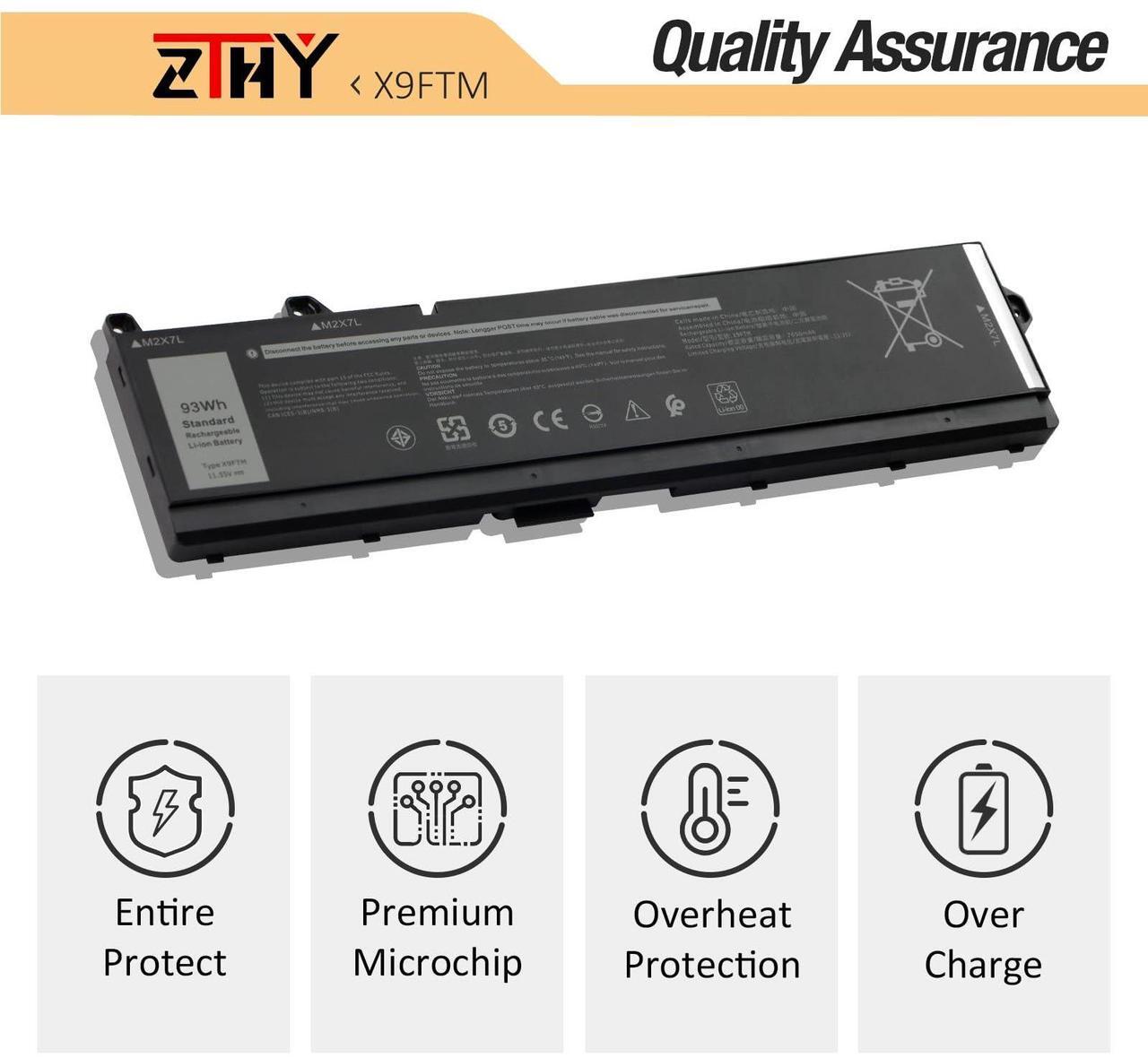 Alt view image 5 of 5 - X9FTM RCVVT Laptop Battery Replacement for Dell Precision 7770 7670 7780 7680 Series P114F P114F001 P114F002 P115F P115F001 P115F002 05JMD8 5JMD8 0965V4 965V4 0NWDC0 0X26RT X26RT 11.55V 93Wh 6-Cell
