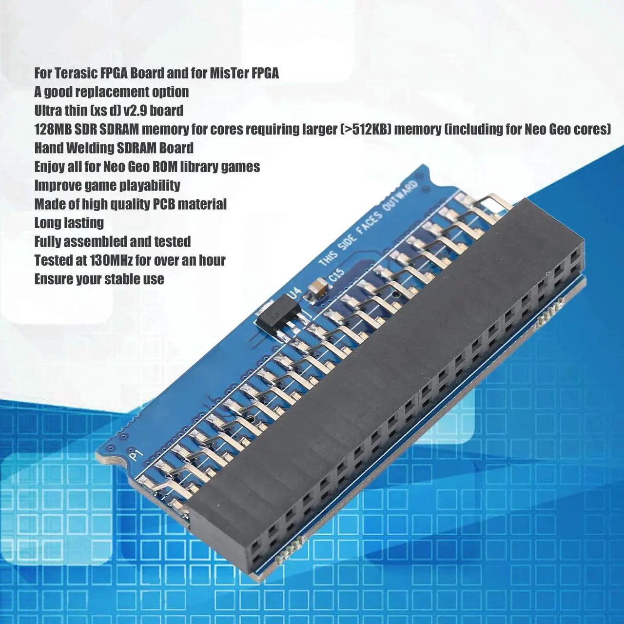 Alt view image 2 of 5 - SDRAM Board, 128MB SDRAM Board Replacement XS D V2.9 Manual Welding Ultra Thin Replacement 128MB SDRAM Board for Mister FPGA