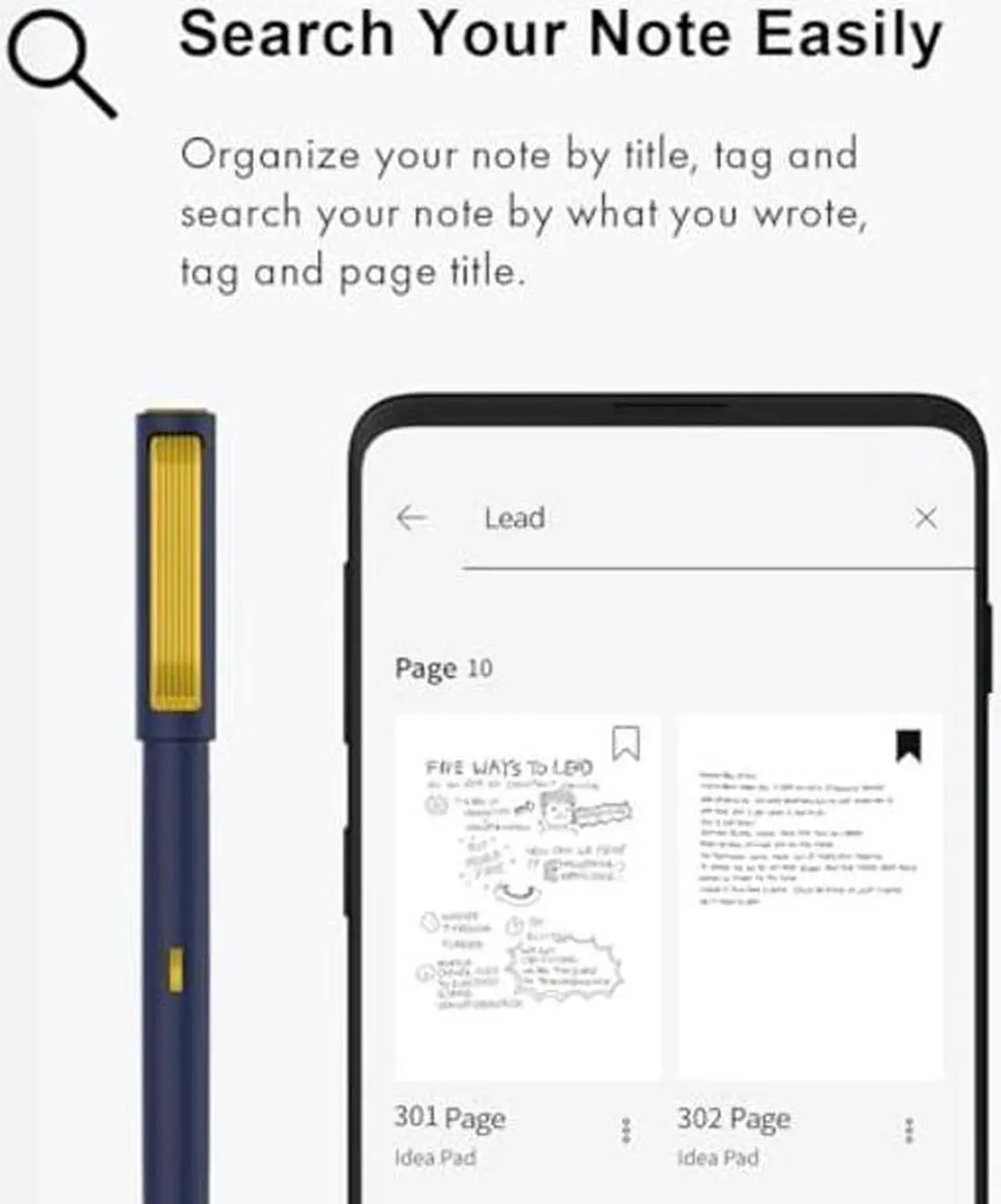 Alt view image 4 of 5 - Neo Smartpen M1+ for Android, iPhone and Laptop | Digitize Handwriting | Bluetooth Real Time Sync, Handwriting to Text Transcription, Export to e-Mail and Document (Black)
