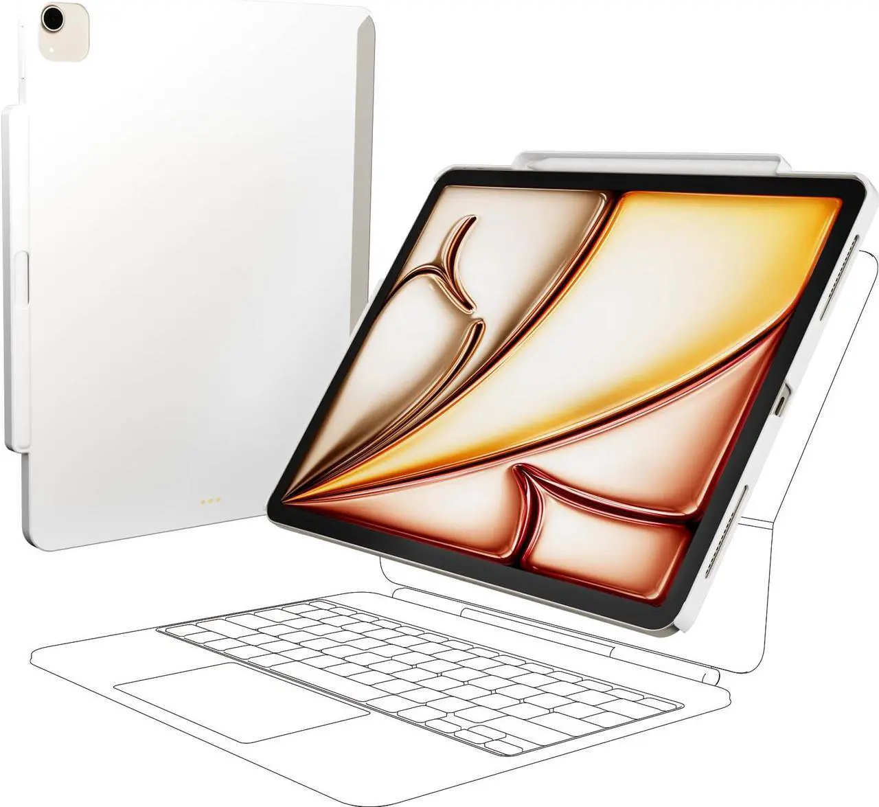 Main image of SwitchEasy CoverBuddy Lite for 2024 iPad Air 13" - Case Compatible with Magic Keyboard for iPad Air (M2), with Apple Pencil Pro Pencil Holder - White