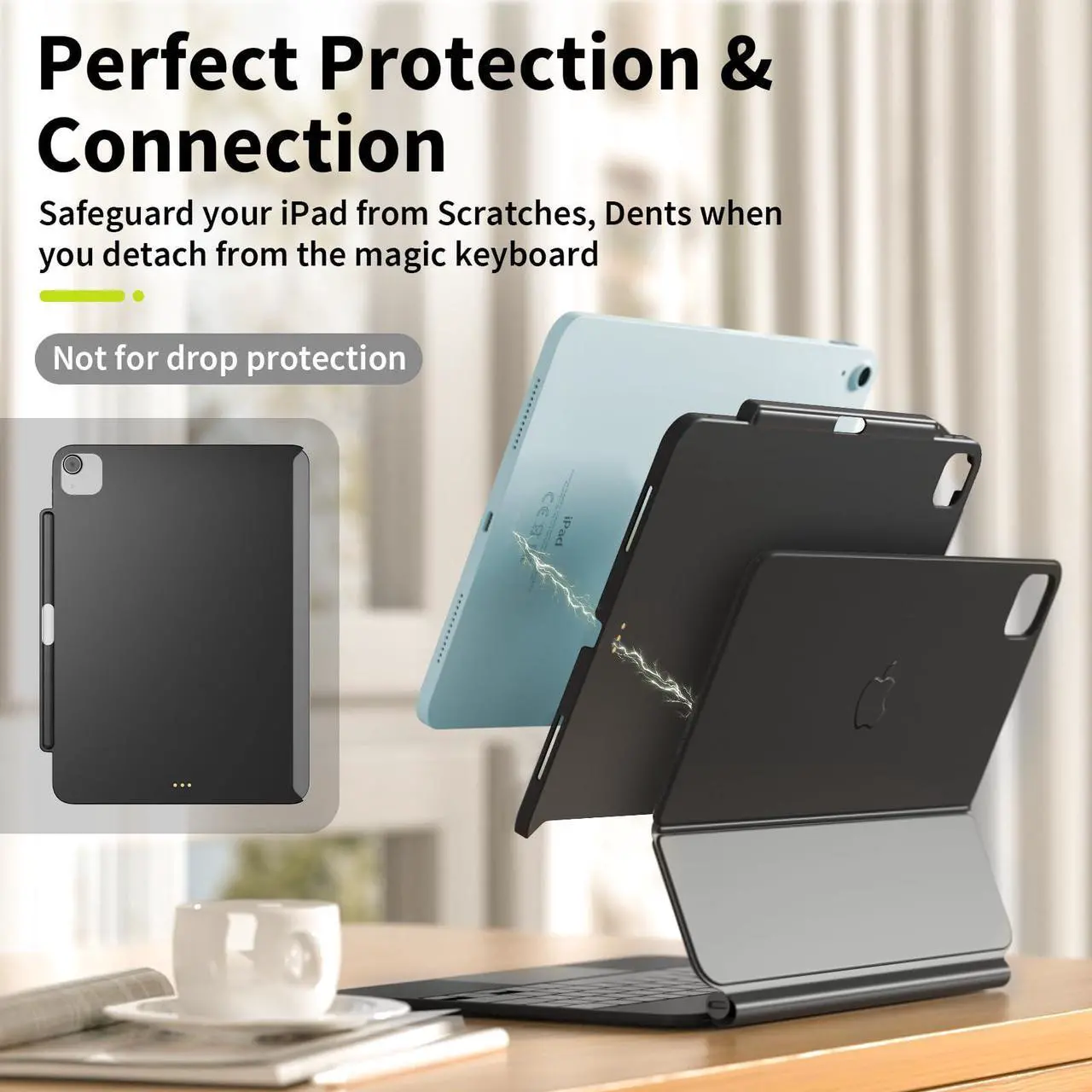 Alt view image 4 of 5 - SwitchEasy CoverBuddy Lite for 2024 iPad Air 13" - Case Compatible with Magic Keyboard for iPad Air (M2), with Apple Pencil Pro Pencil Holder - White