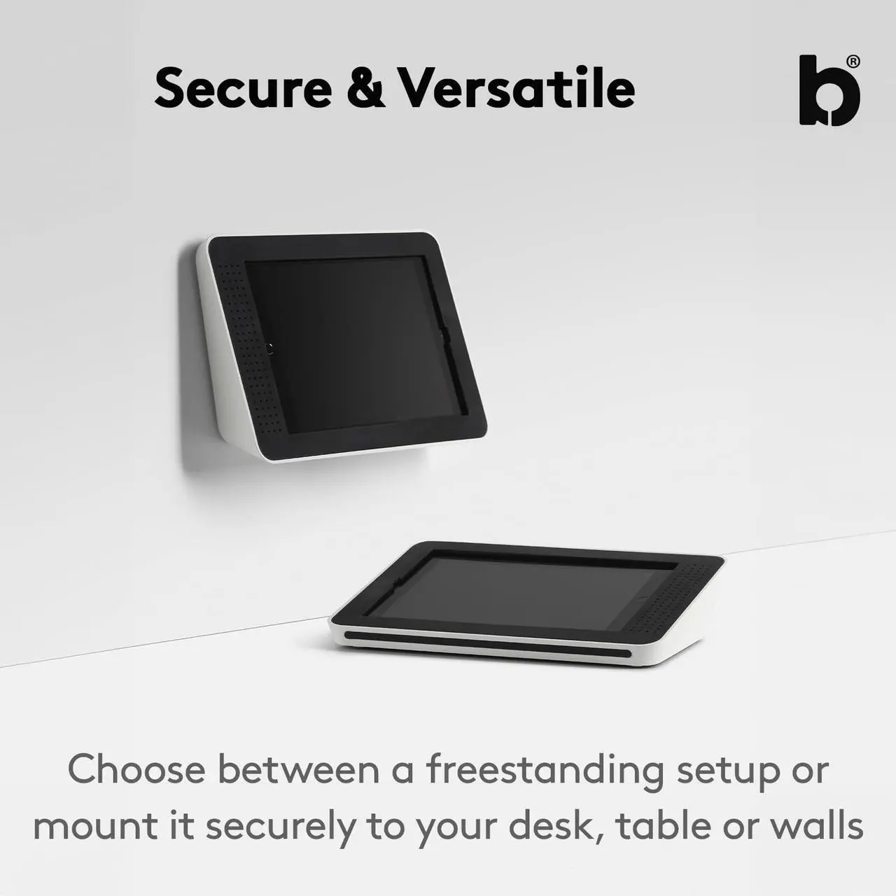 Alt view image 2 of 5 - Bouncepad Link iPad POS Stand | iPad Stand for Business | iPad Kiosk Stand for Meeting Room Management | iPad Table Mount Tablet Kiosk | iPad Register Stand | iPad 7th, 8th & 9th Gen 10.2 | Black