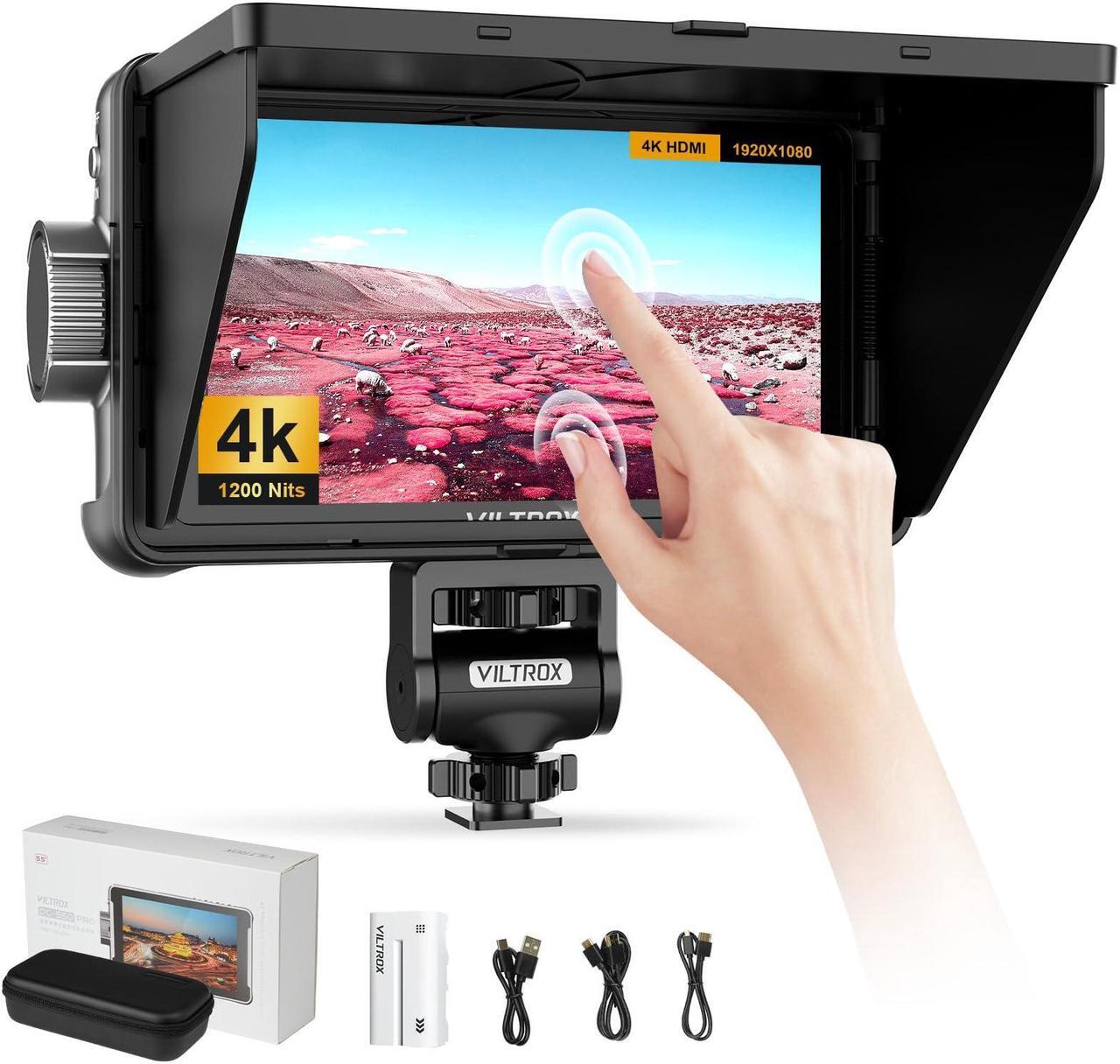 Main image of VILTROX DC 550 5.5" Camera Field Monitor for DSLR Touchscreen Camera Monitor 4K with Sunshade Hood Video Monitors for Sony Canon Nikon 3D LUT HDR 4K HDMI in and Out Exposure Focus Assist Waveform
