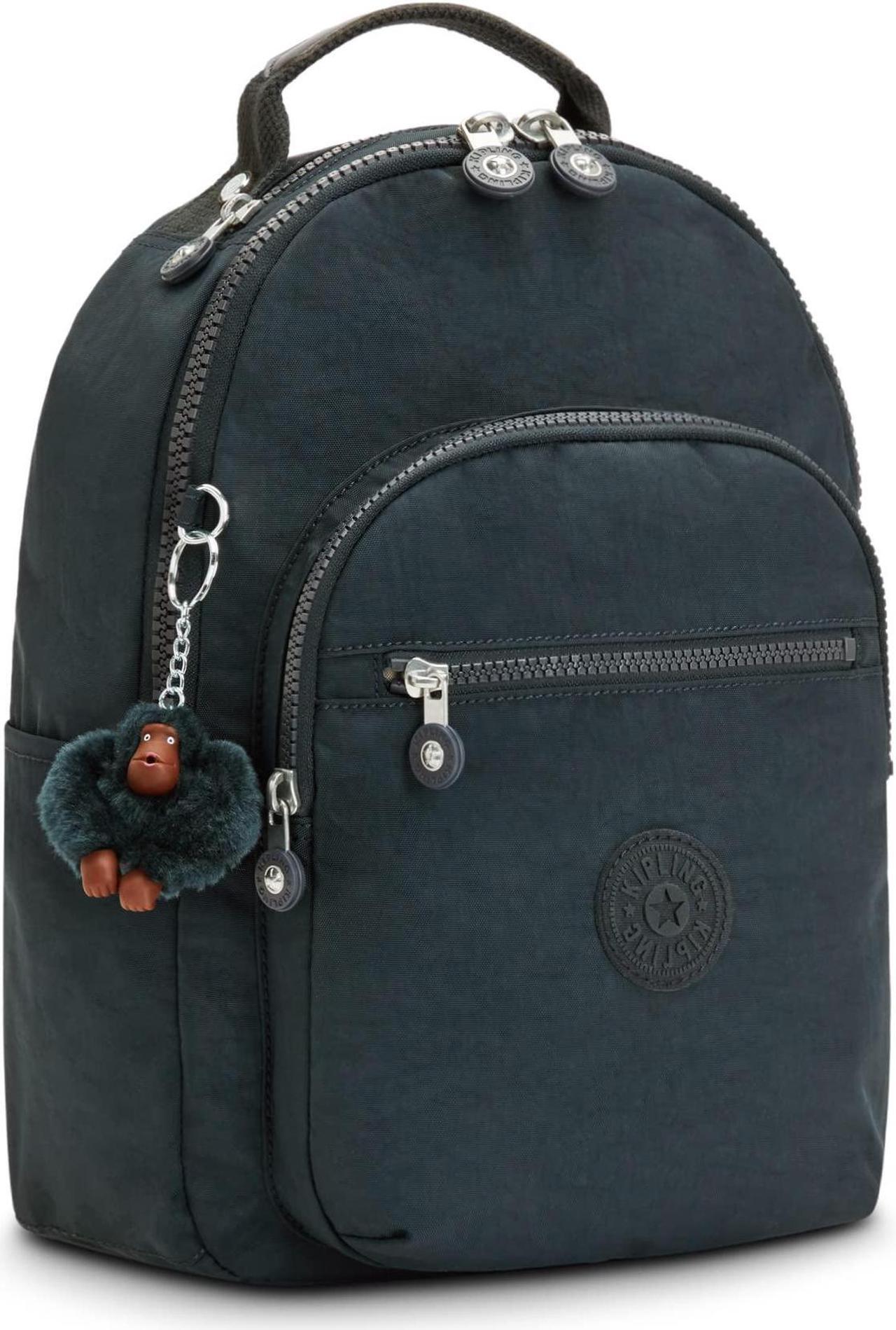 Alt view image 4 of 5 - Kipling Women's Seoul Small Backpack, Durable, Padded Shoulder Straps with Tablet Sleeve, Bag, True Blue Tonal, 10.5''L x 13.75''H x 6.75''D (KI40824DX)