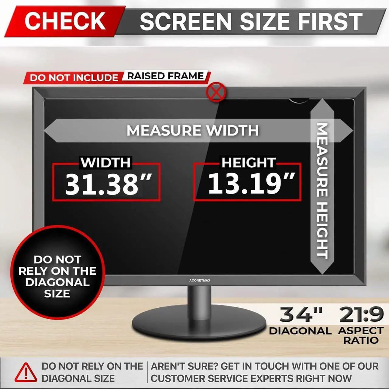 Alt view image 2 of 5 - ACONETMAX 34 Inches Privacy Screen Filter for Curved 21:9 Monitor, Computer Ultrawide Anti Glare Blue Light Shield Protector Film