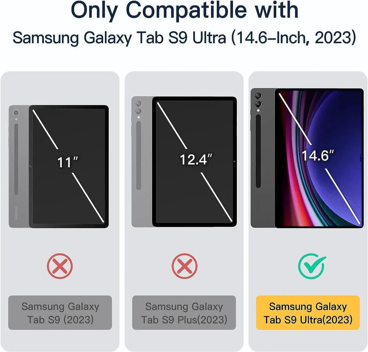 Alt view image 2 of 5 - Keyboard Case for Samsung Galaxy Tab S9 Ultra, (14.6 Inch, 2023 Release) SM-X910/X916B/X918U, S9 Ultra Keyboard - Backlit Magnetic Detachable Keyboard