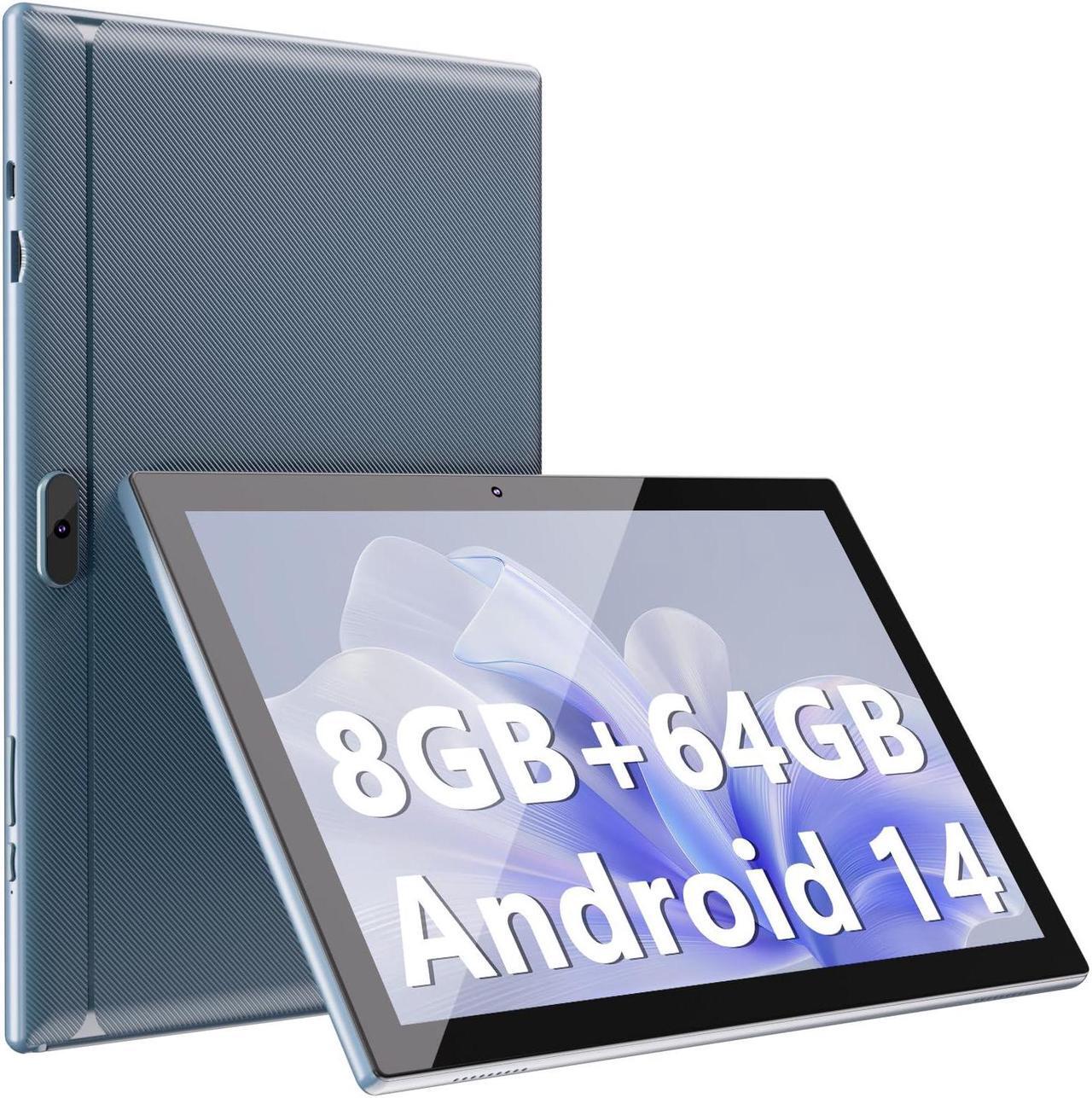 Main image of Tablet 10 Inch Tablet, Android 14 Tablets 8GB RAM 64GB ROM 1024GB Expand Tableta 2MP+ 8MP Camera WiFi Tablet Computer 10.1 IN Tablet IPS 10" HD Display 6000mAh Long Battery Life Tabletas (Blue)
