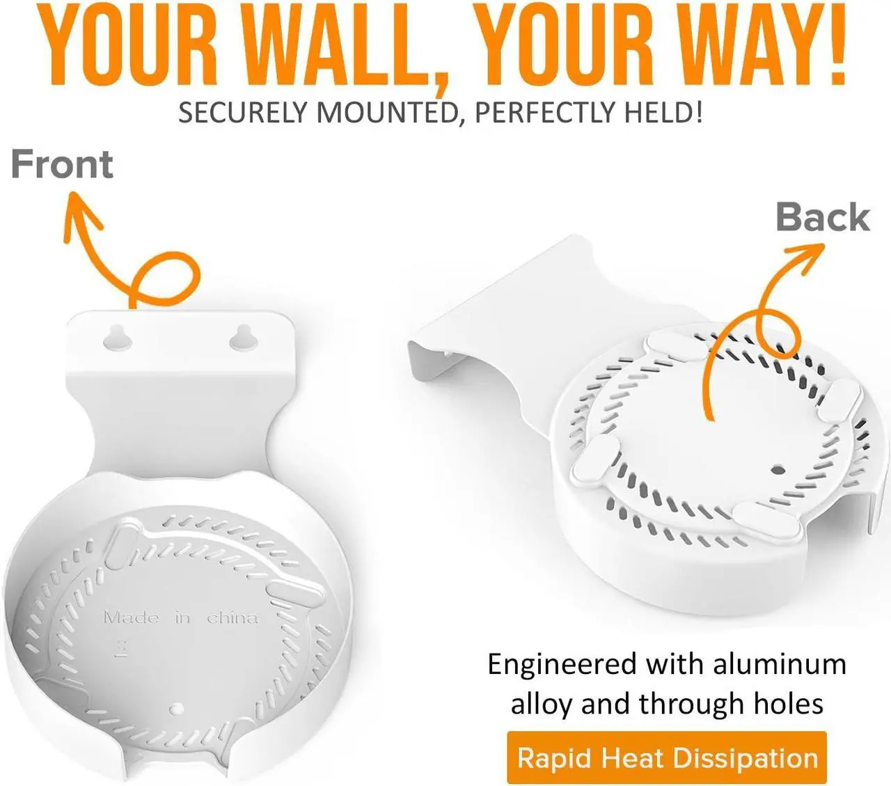 Alt view image 5 of 5 - Bangcheer Wall Mount for TP-Link Deco BE75/BE85/BE95/BE17000/BE22000/BE33000 Whole Home Mesh WiFi 7, Upgrade Stable Saving Space Aluminum Alloy Wall Hanging Bracket Holder (3Pack,White)