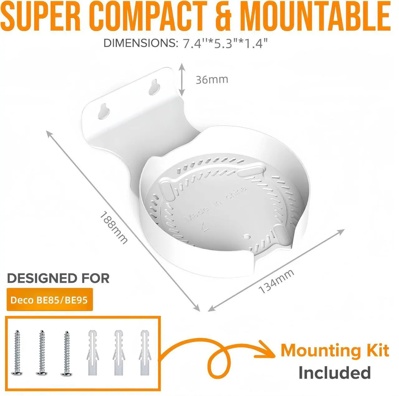 Alt view image 2 of 5 - Bangcheer Wall Mount for TP-Link Deco BE75/BE85/BE95/BE17000/BE22000/BE33000 Whole Home Mesh WiFi 7, Upgrade Stable Saving Space Aluminum Alloy Wall Hanging Bracket Holder (3Pack,White)