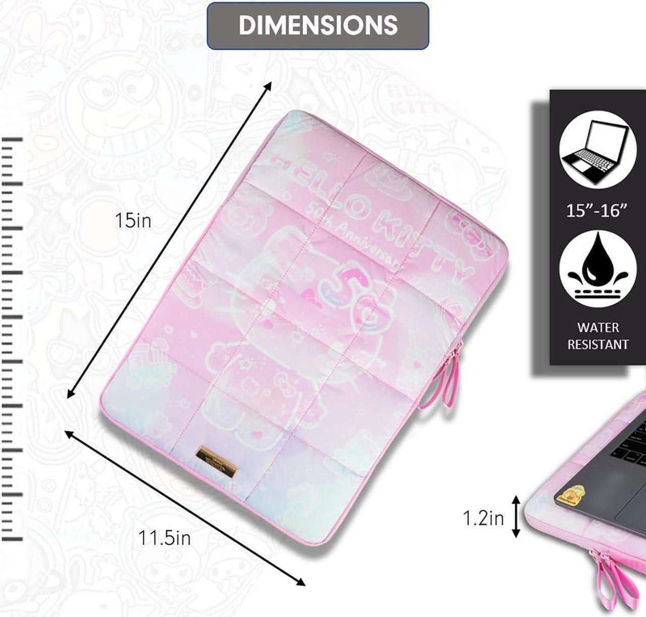 Alt view image 4 of 5 - Sonix x Sanrio | Puffy Laptop Sleeve | 15-16 Inch, Quilted Pillow Puffer Laptop Carrying Case, Computer Sleeve | Hello Kitty 50th Anniversary