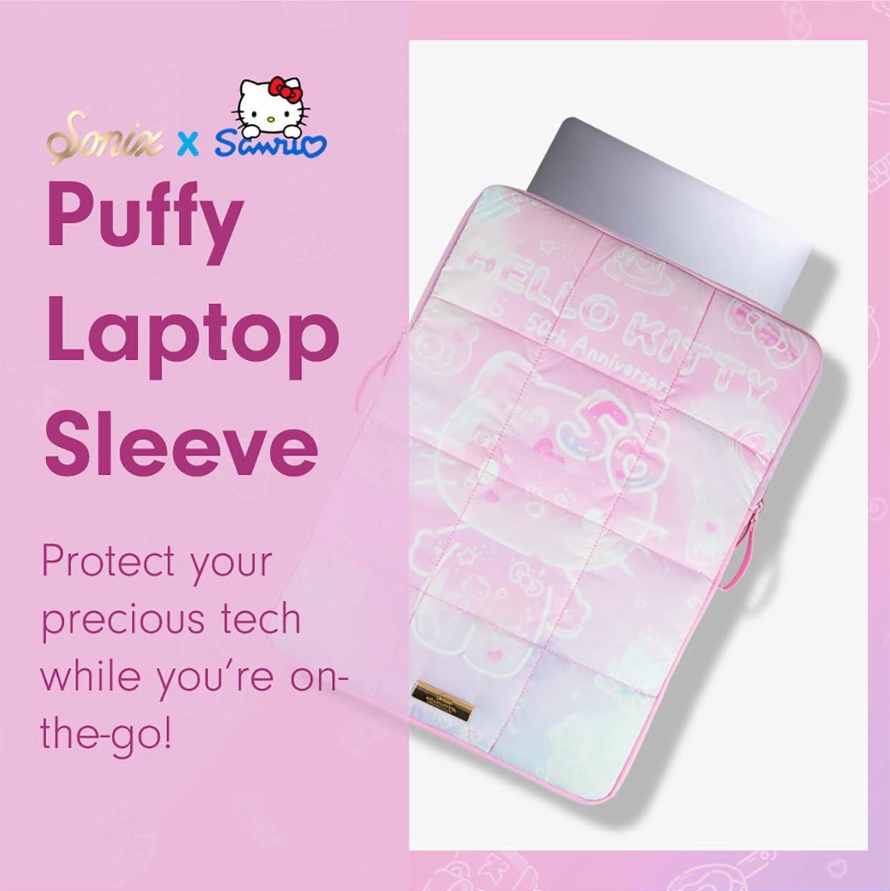 Alt view image 5 of 5 - Sonix x Sanrio | Puffy Laptop Sleeve | 15-16 Inch, Quilted Pillow Puffer Laptop Carrying Case, Computer Sleeve | Hello Kitty 50th Anniversary